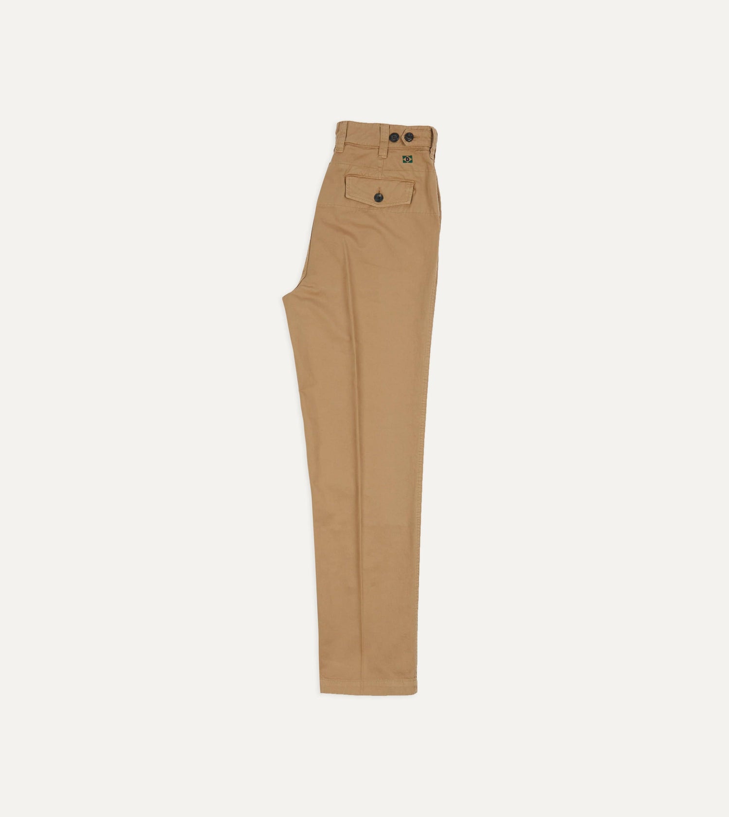 Tobacco Cotton Flat Front Chino