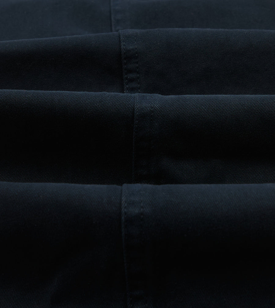 Navy Heavy Cotton Flat Front Chino