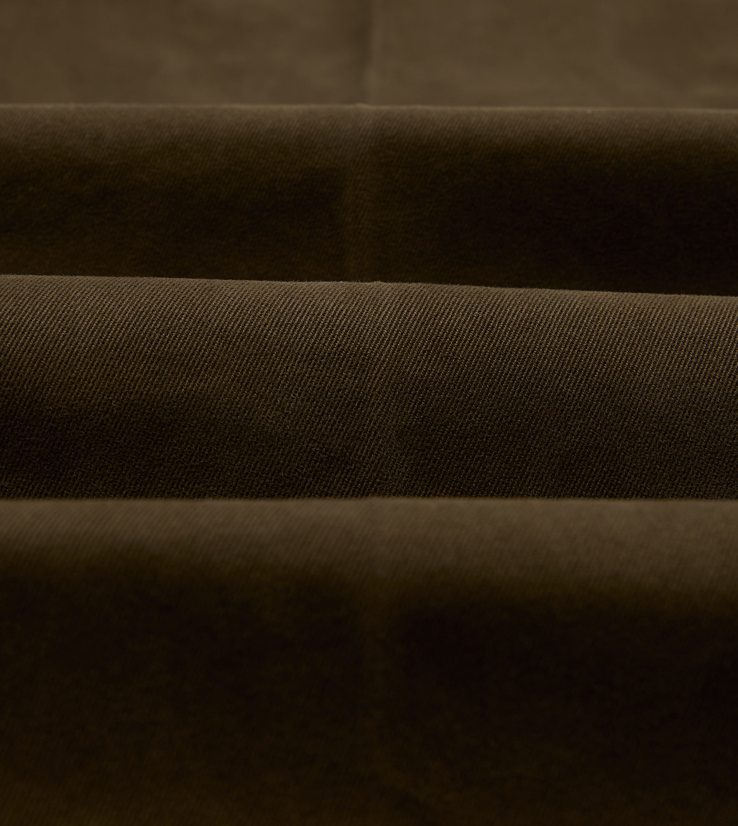 Brown Heavy Cotton Flat Front Chino