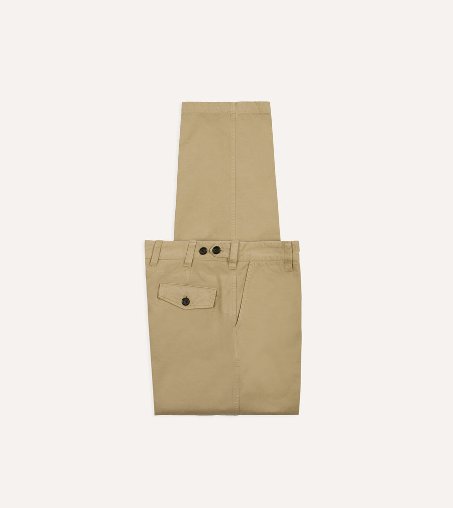 Sand Heavy Cotton Flat Front Chino