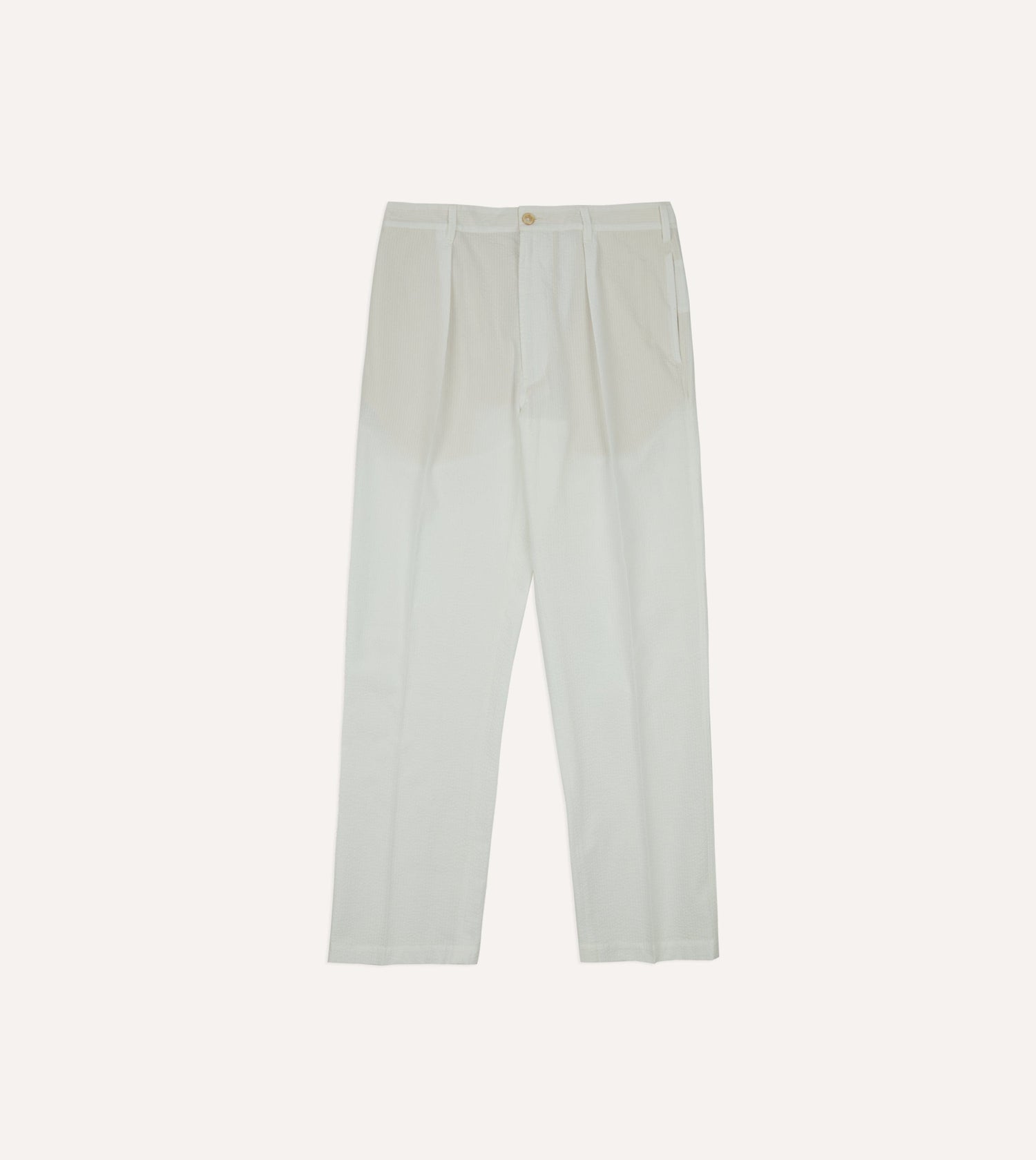 Michael McGregor for Drake’s White Seersucker Games Trousers