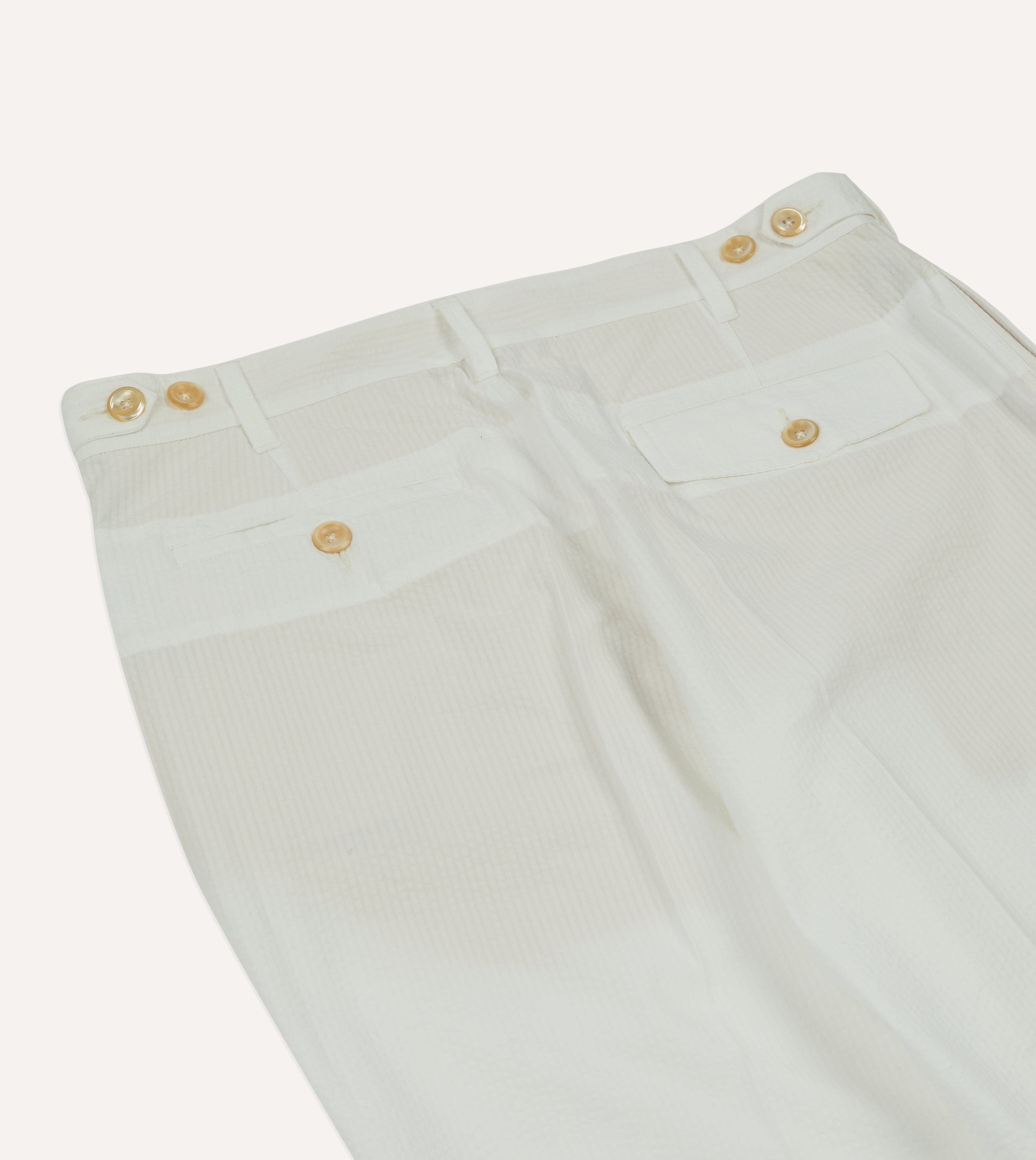 White Seersucker Games Trousers – Drakes