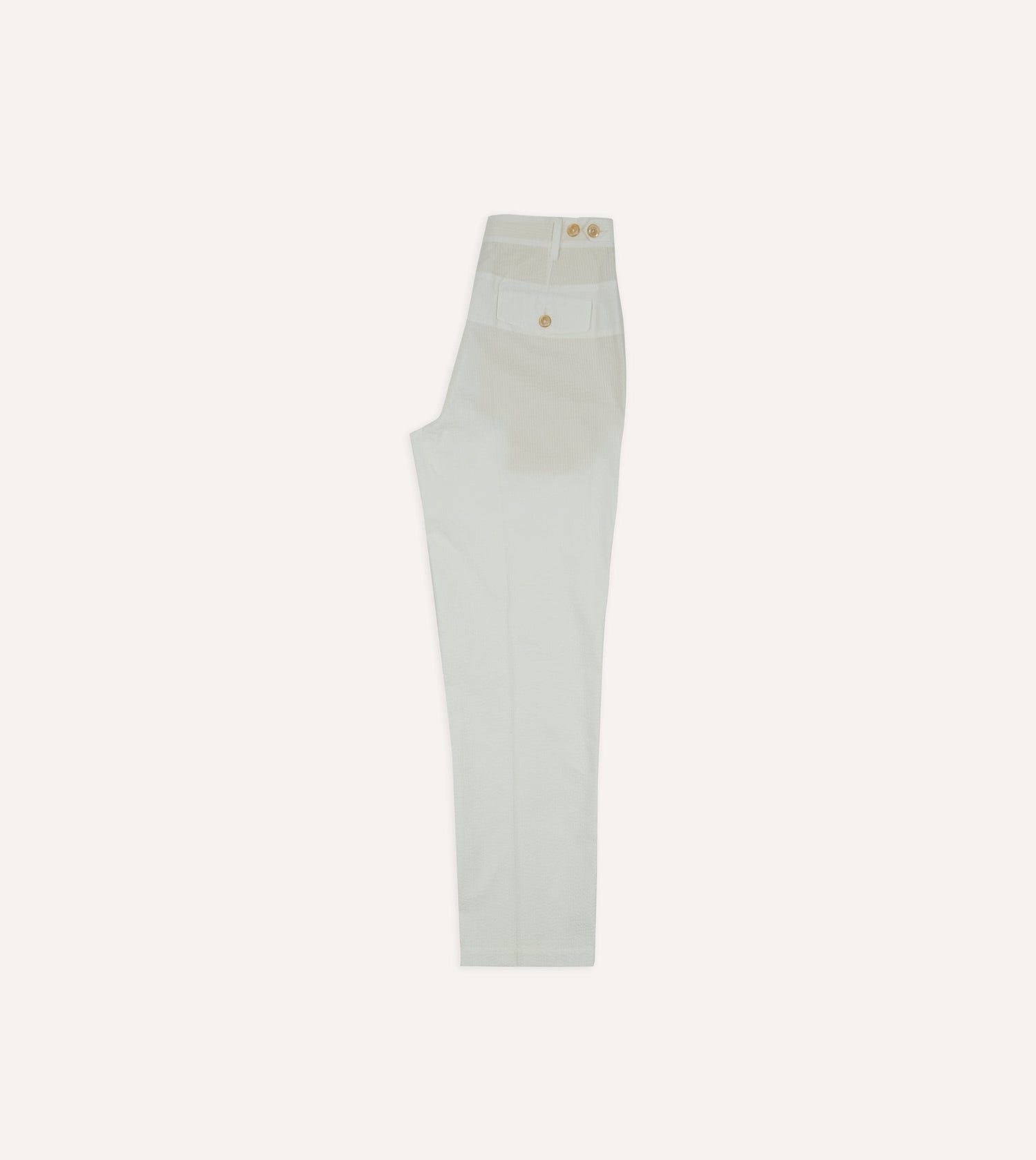 Michael McGregor for Drake’s White Seersucker Games Trousers