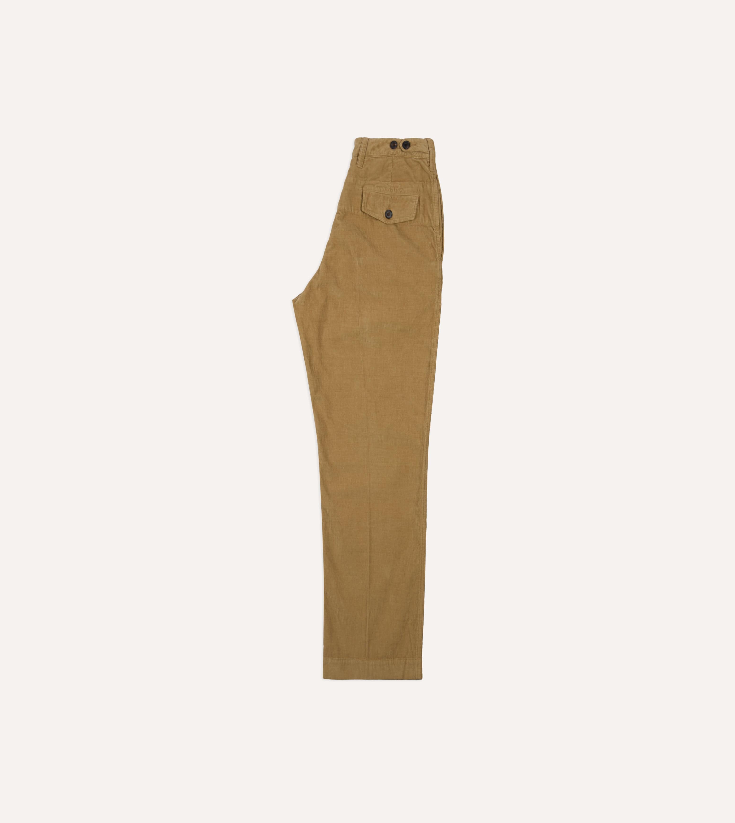 Sand Cotton Corduroy Wide Leg Double Pleat Chino