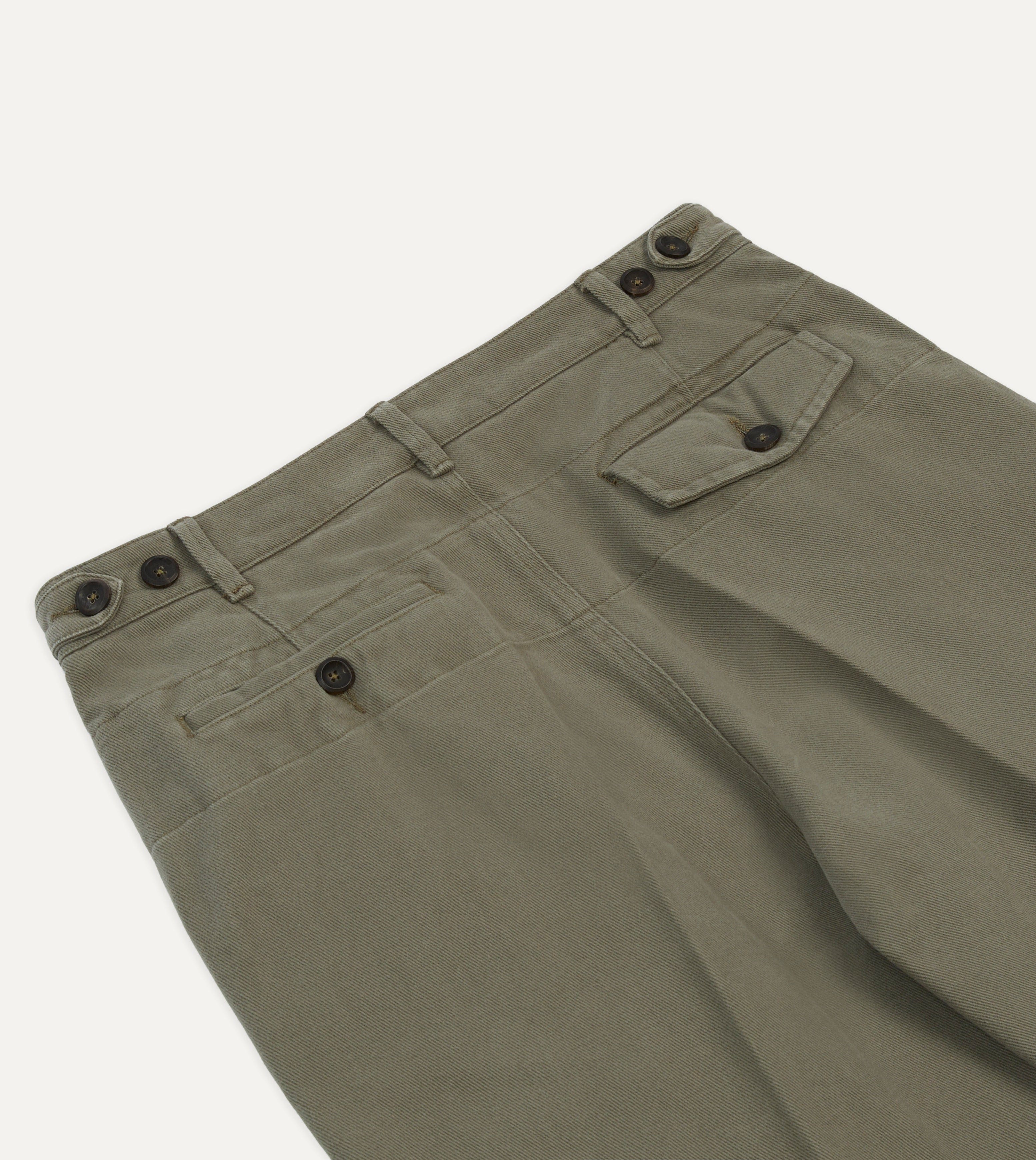 Khaki Heavy Cotton Twill Games Trousers – Drakes