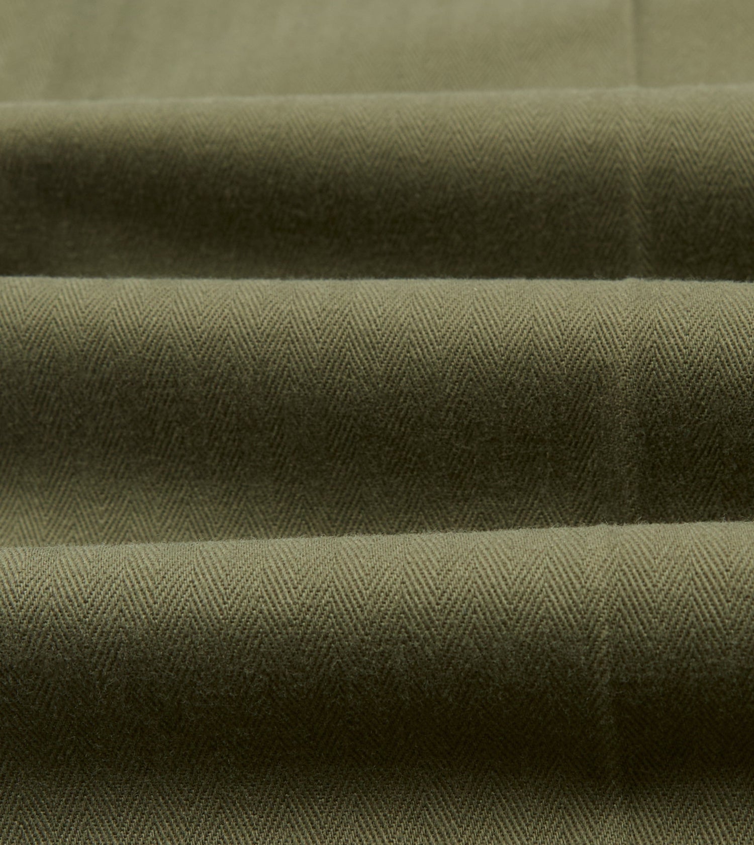 Green Herringbone Cotton Wide Leg Flat Front Chino