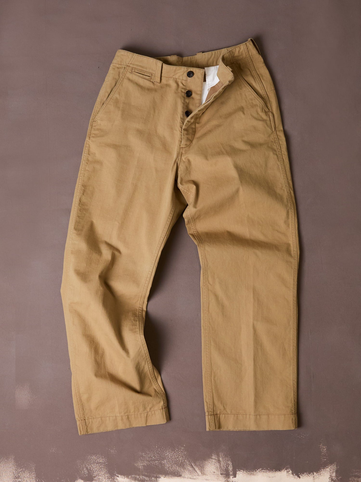 Beige Cotton Officer’s Chino