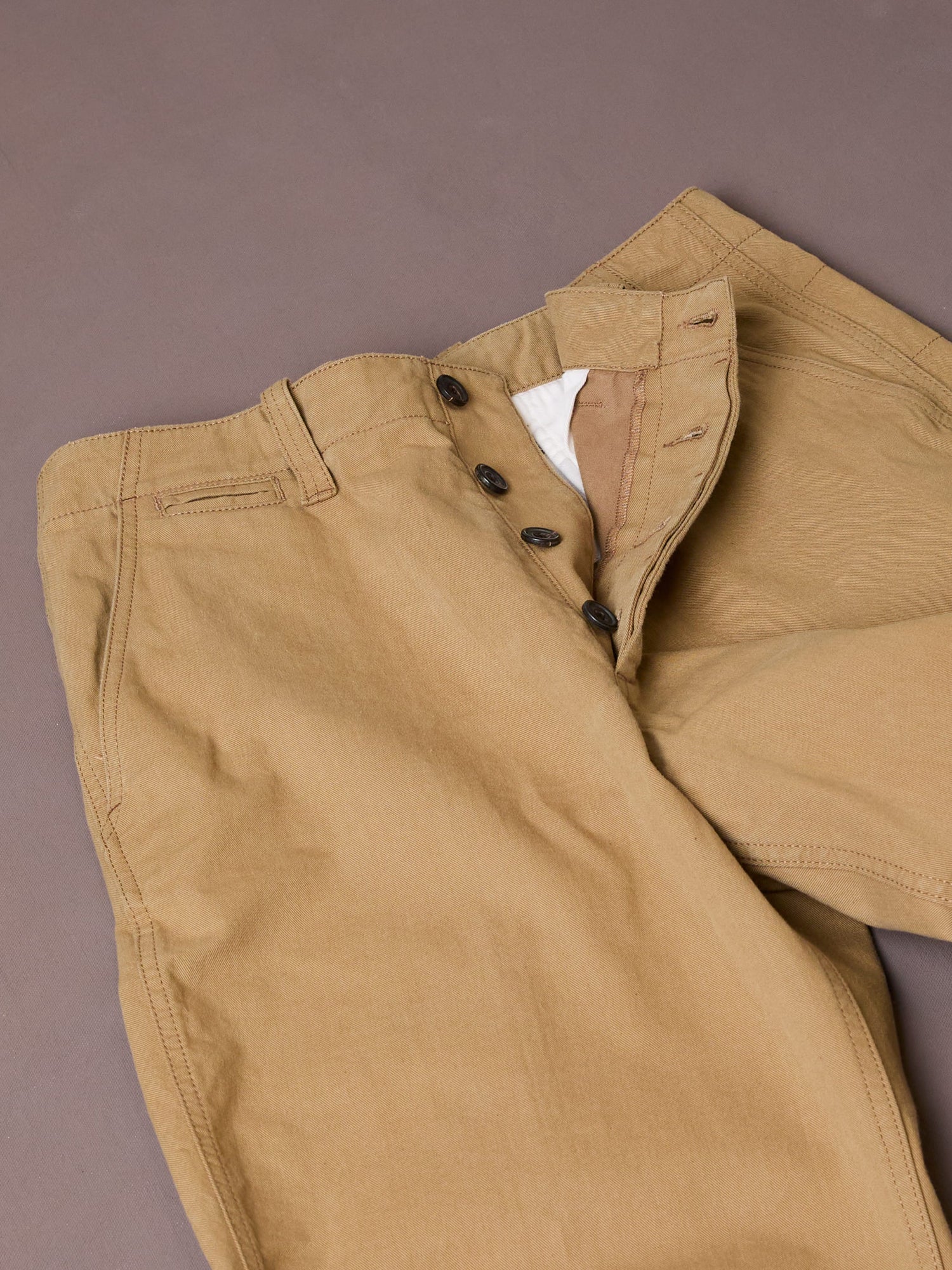 Beige Cotton Officer’s Chino