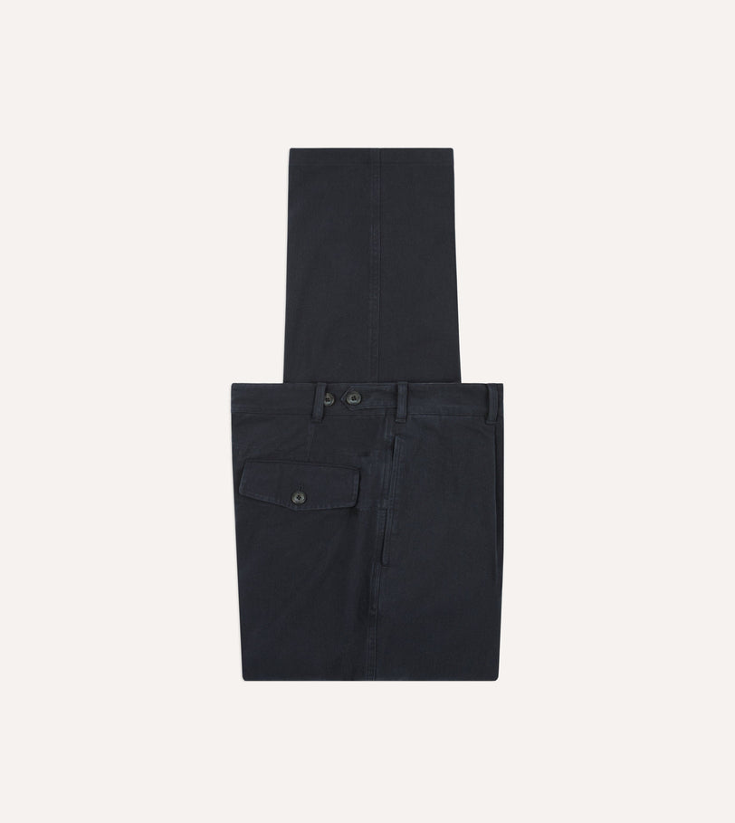 Navy Cotton Twill Field Games Trouser