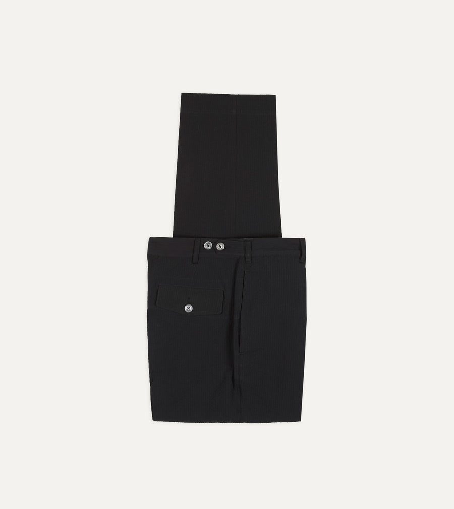Black Seersucker Games Trousers