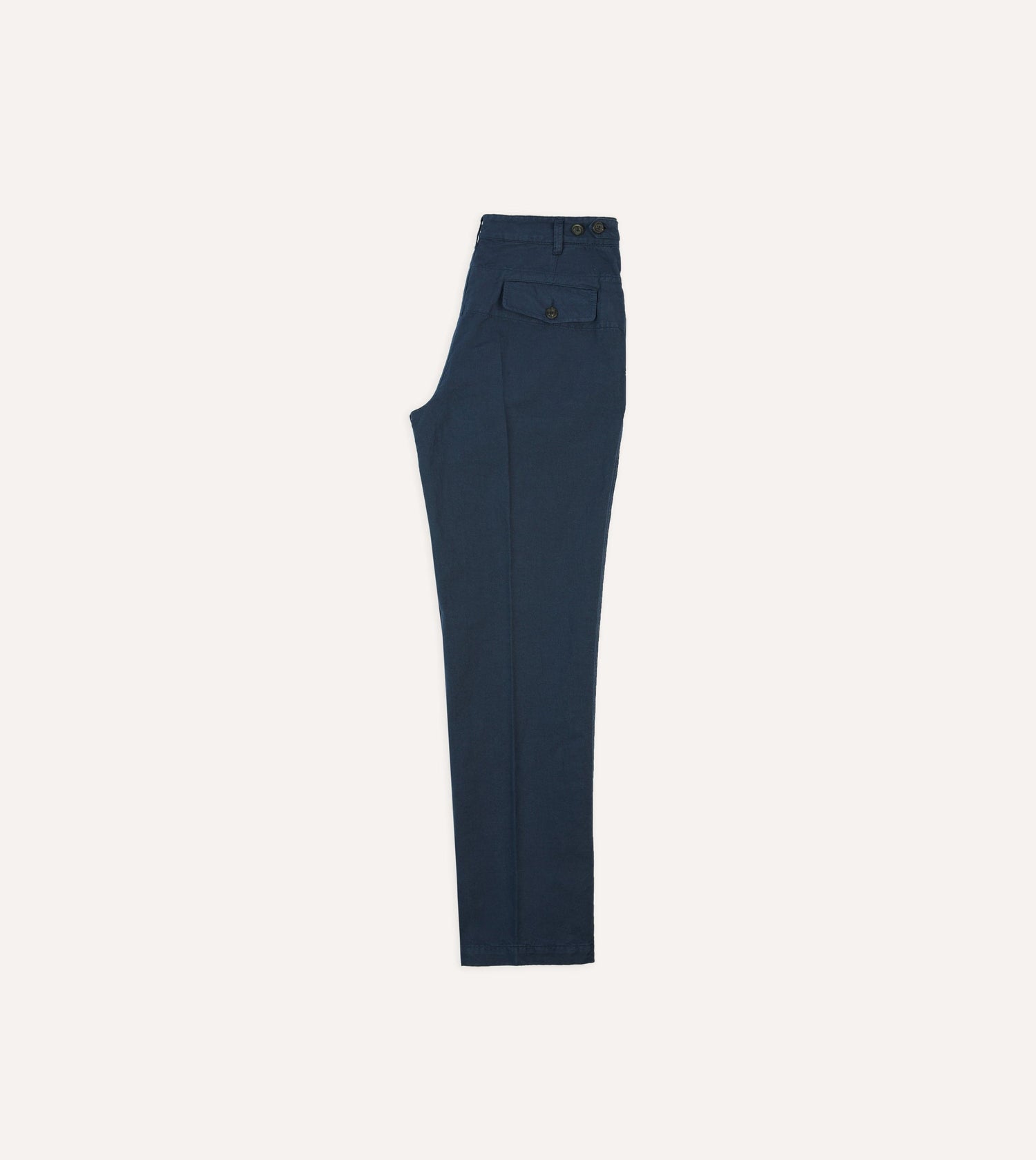 Navy Cotton Linen Games Trousers