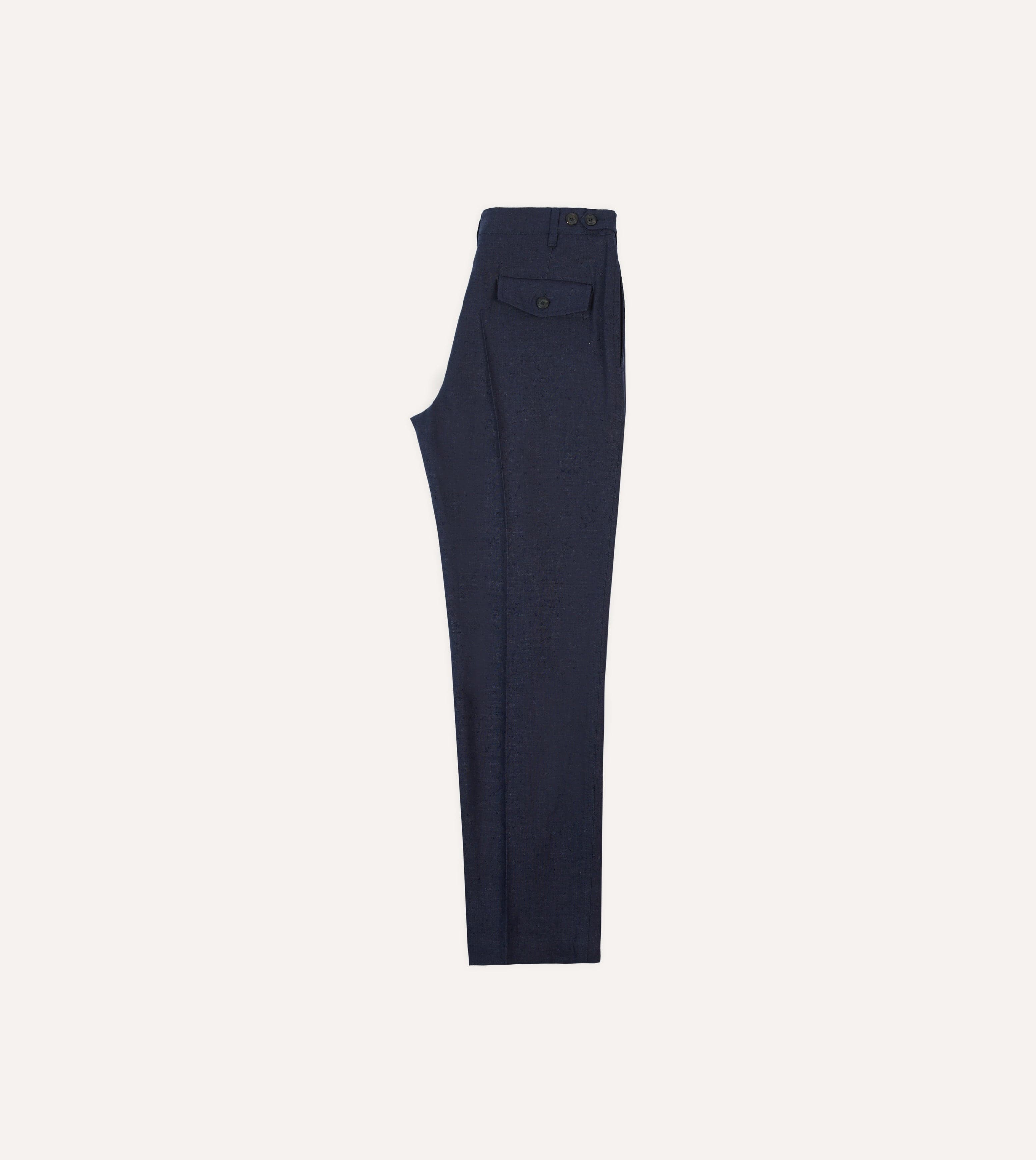 Navy Antique Linen Games Trousers