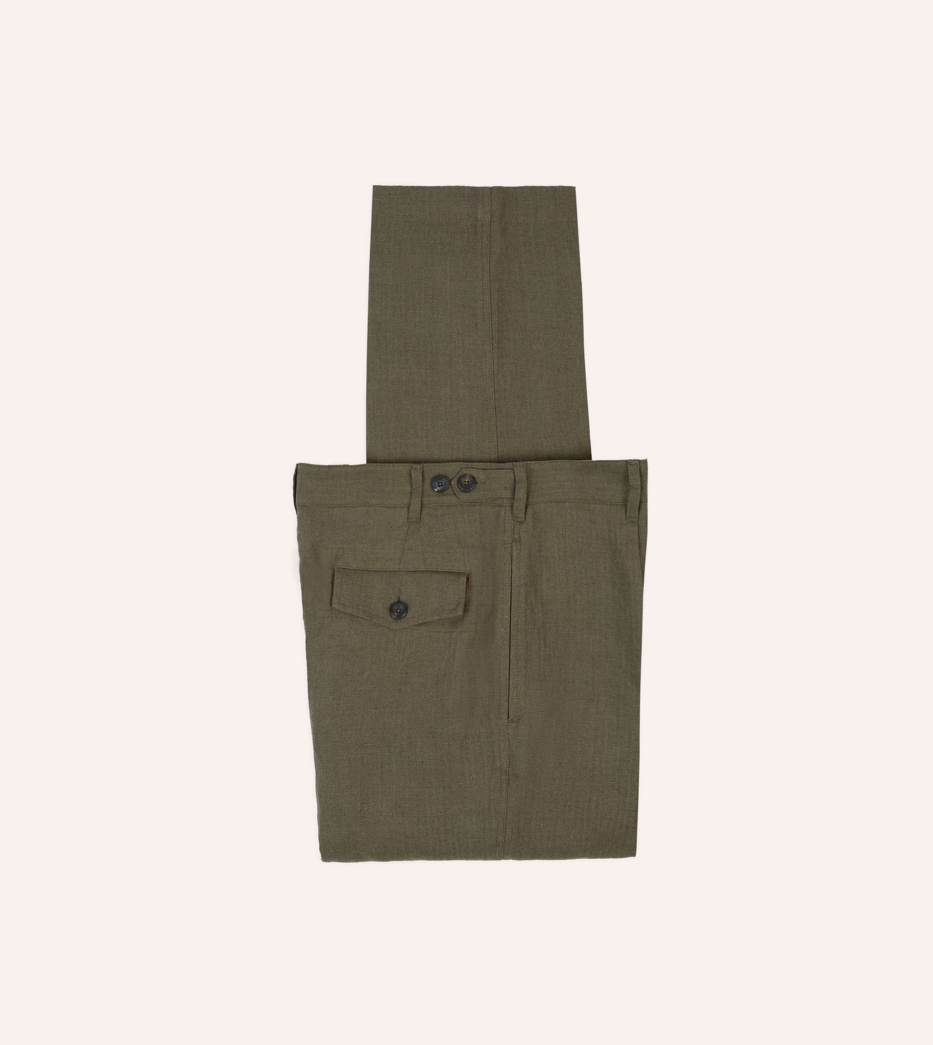 Olive Antique Linen Games Trousers
