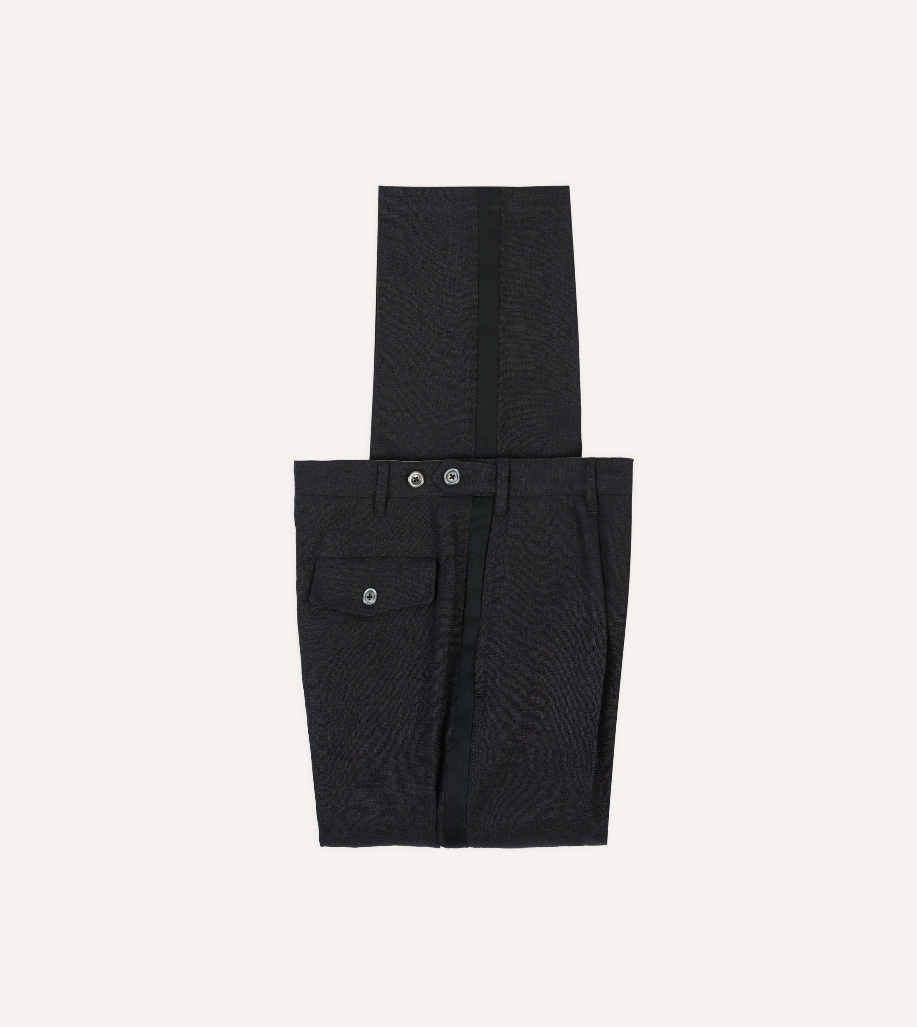 Black Linen Games Dinner Trousers