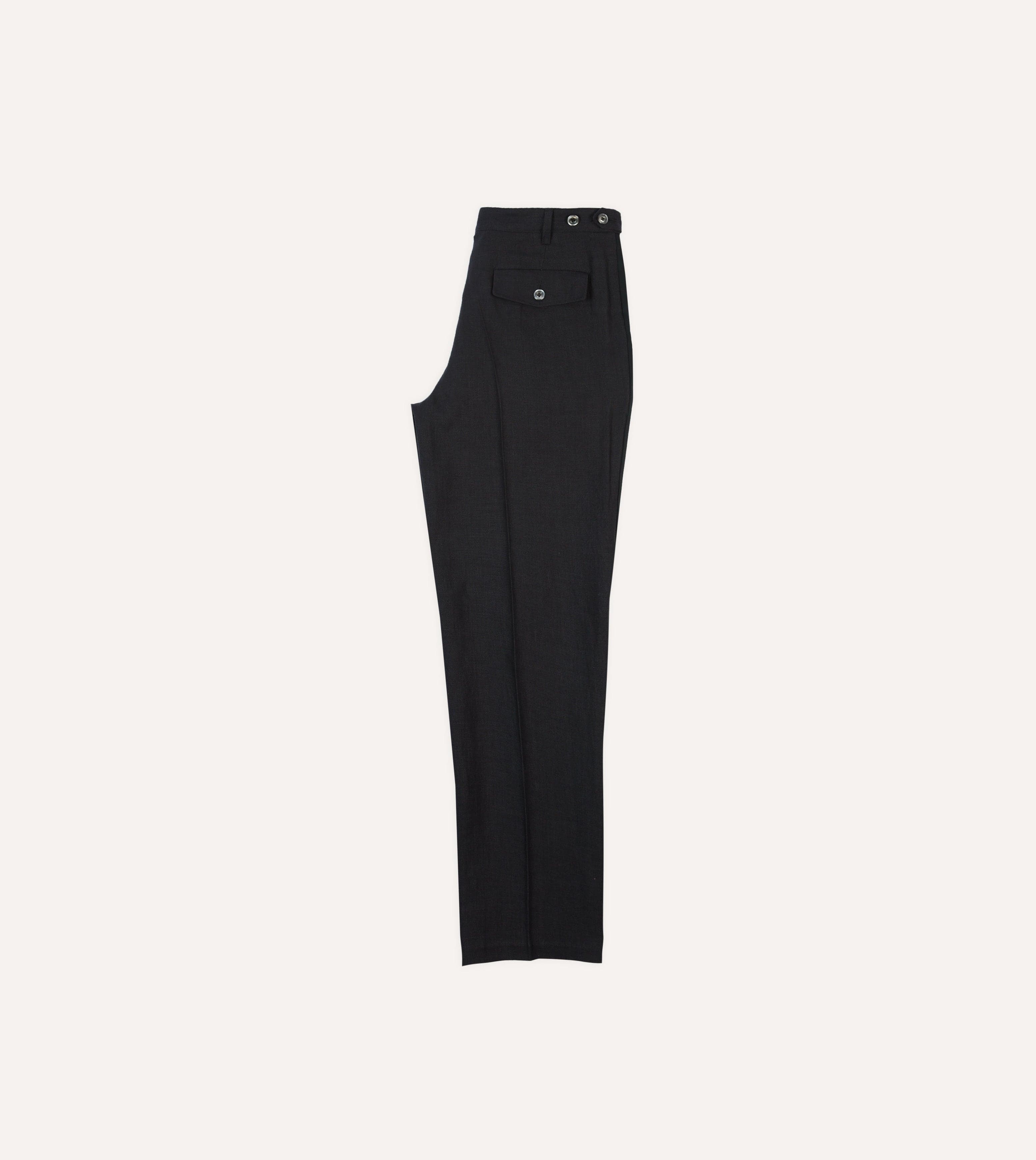 Black Linen Games Dinner Trousers