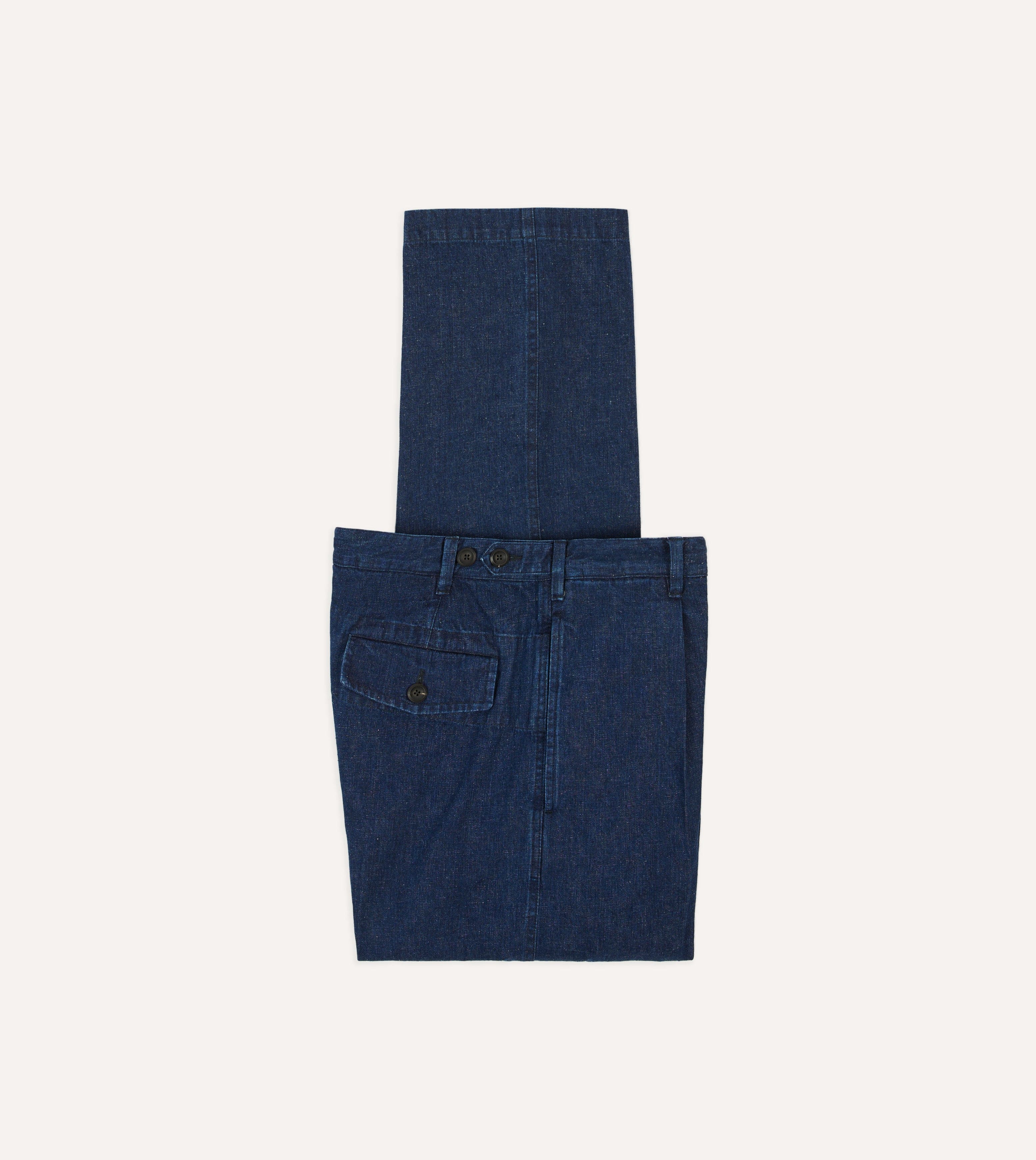 Indigo Cotton-Linen Games Trousers