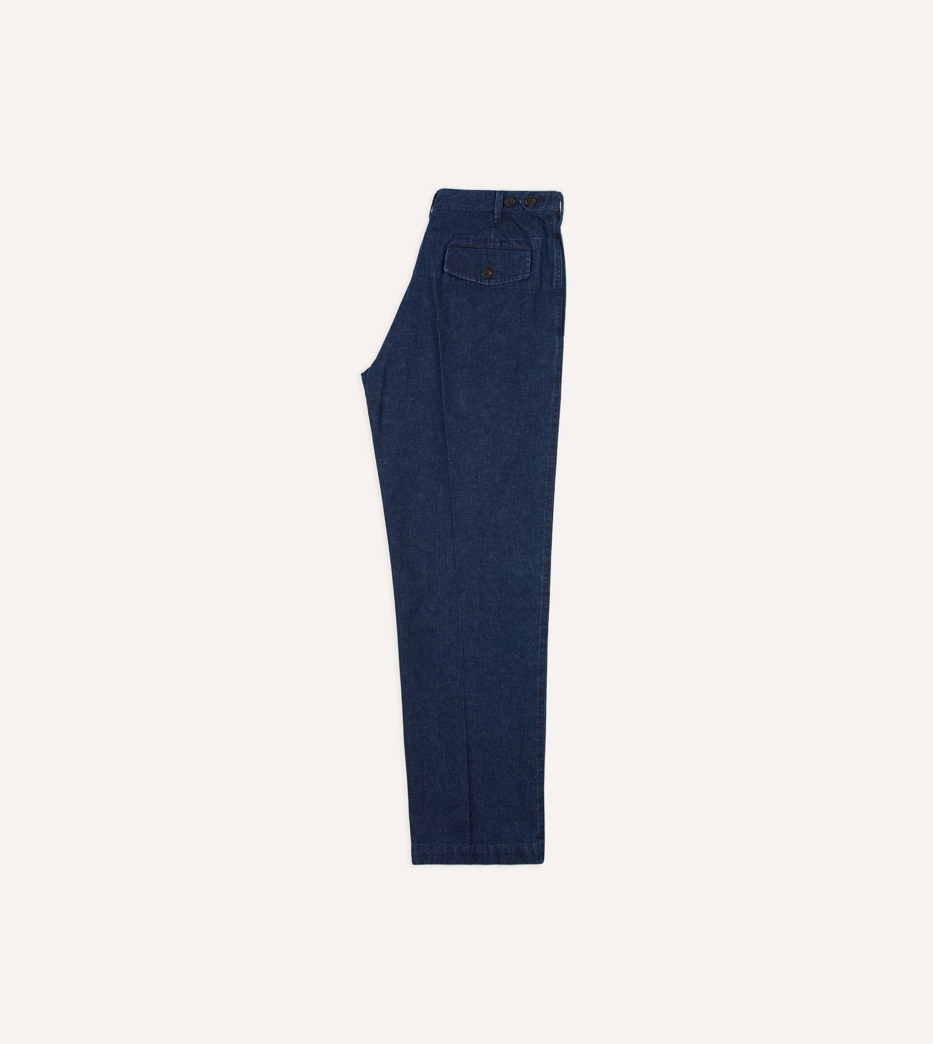 Indigo Cotton-Linen Games Trousers