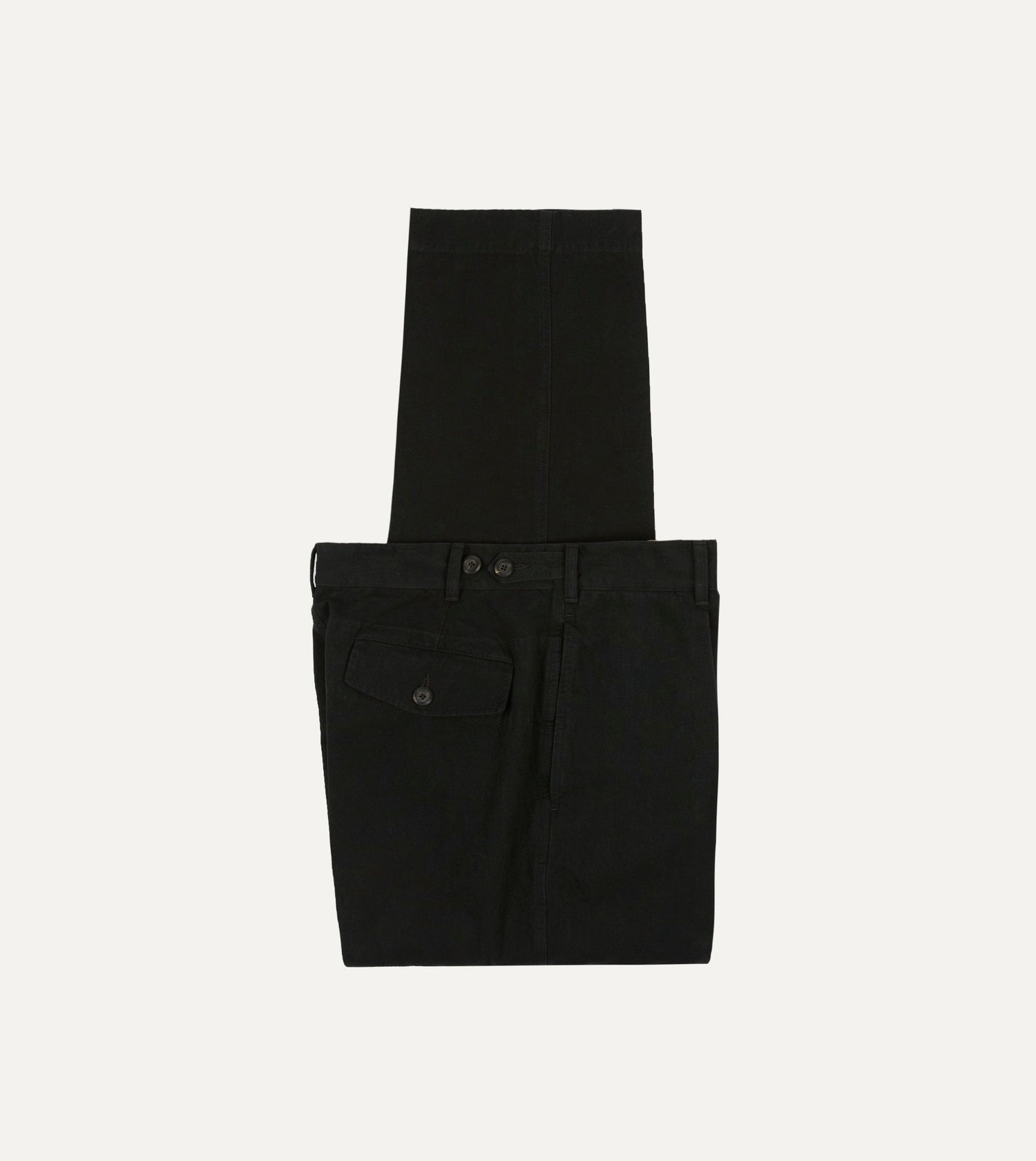 Drake's by A. Levine Black Cotton-Linen Games Trousers