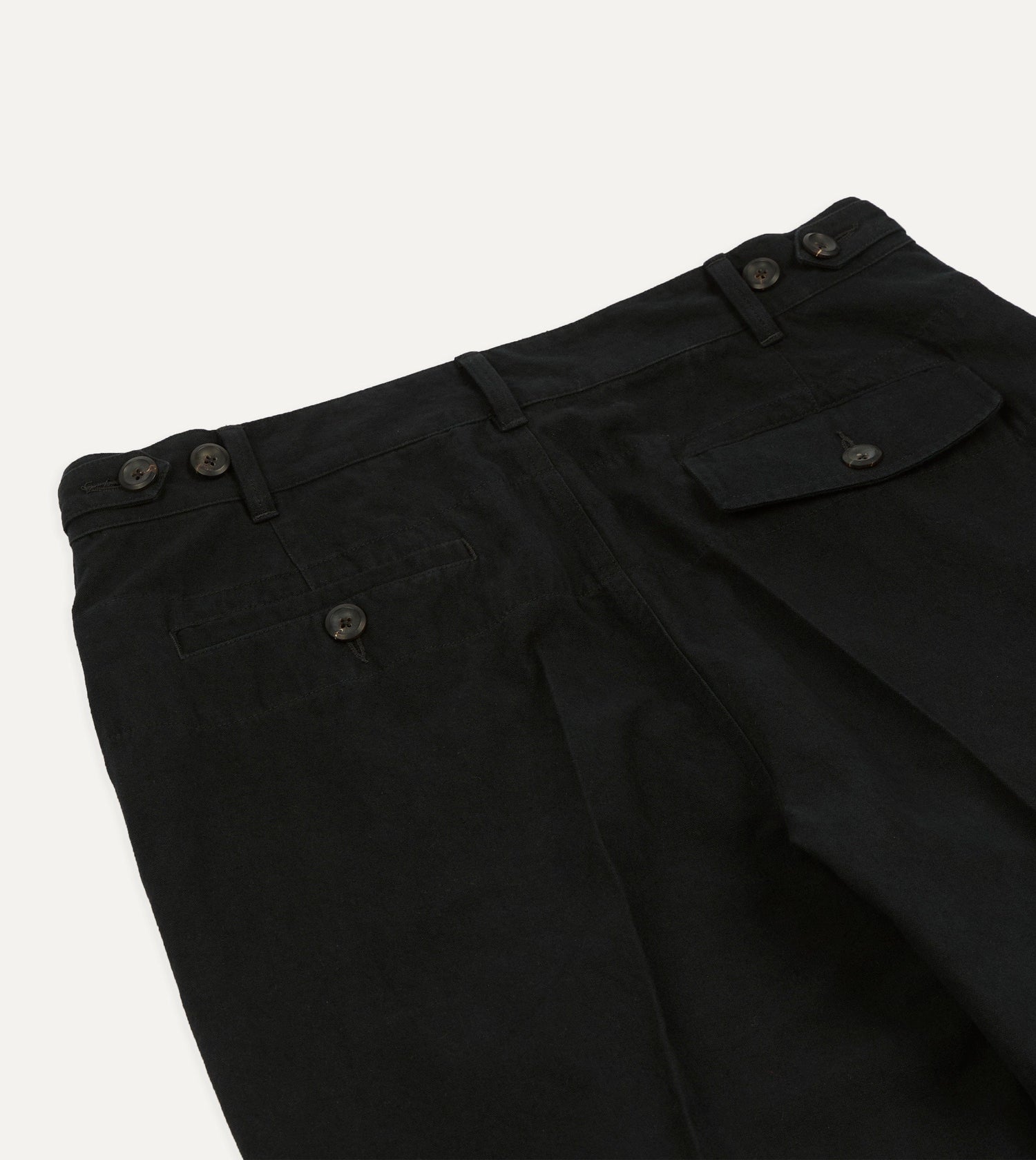 Drake's by A. Levine Black Cotton-Linen Games Trousers