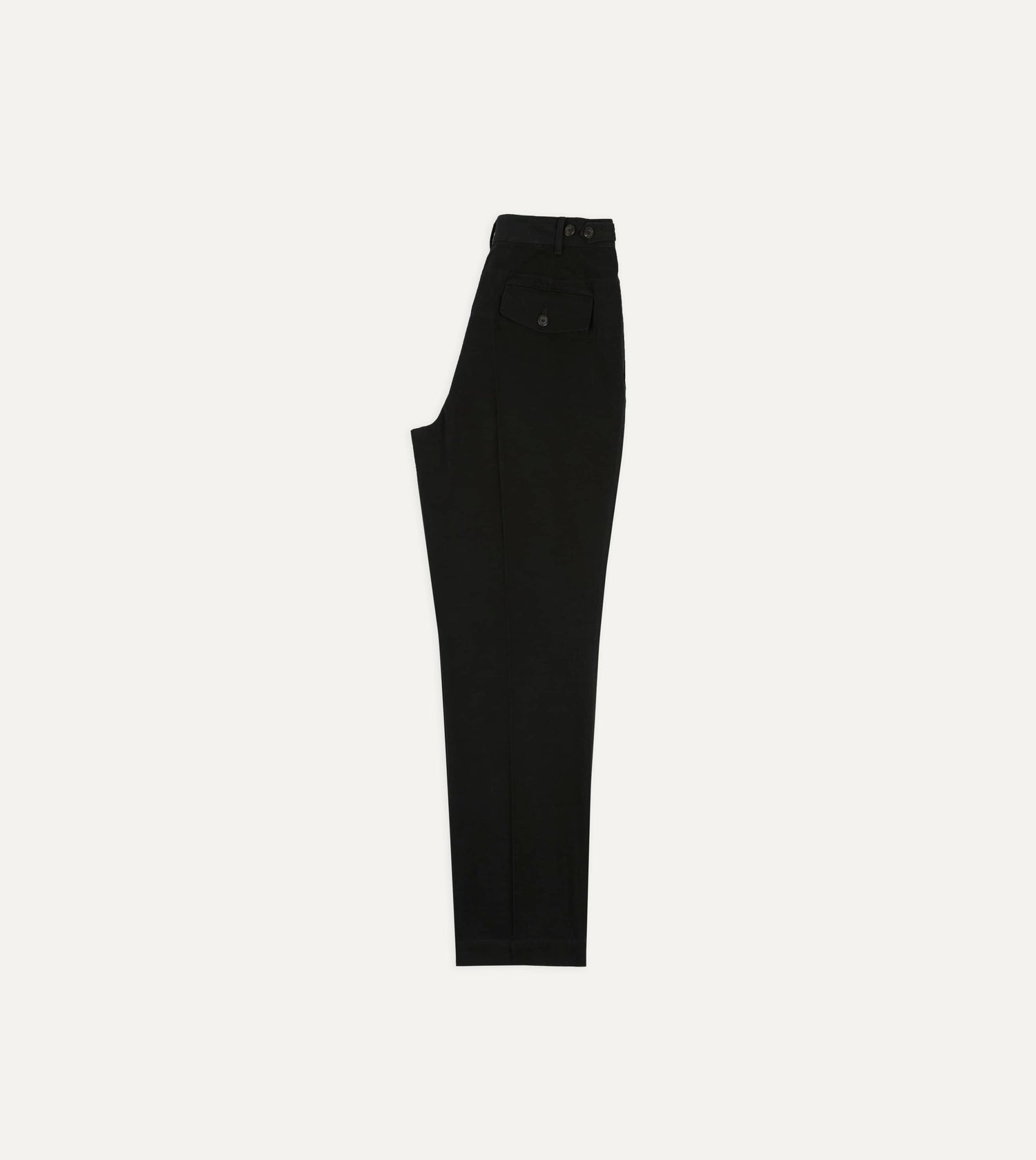 Drake's by A. Levine Black Cotton-Linen Games Trousers