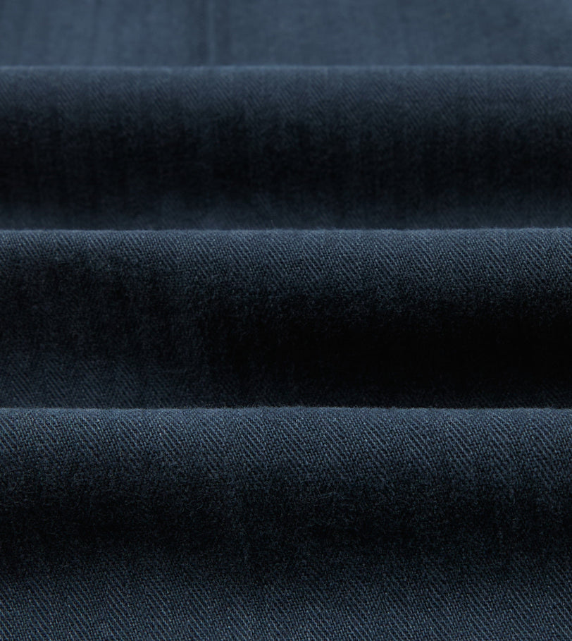 Navy Herringbone Twill Cotton Games Trouser