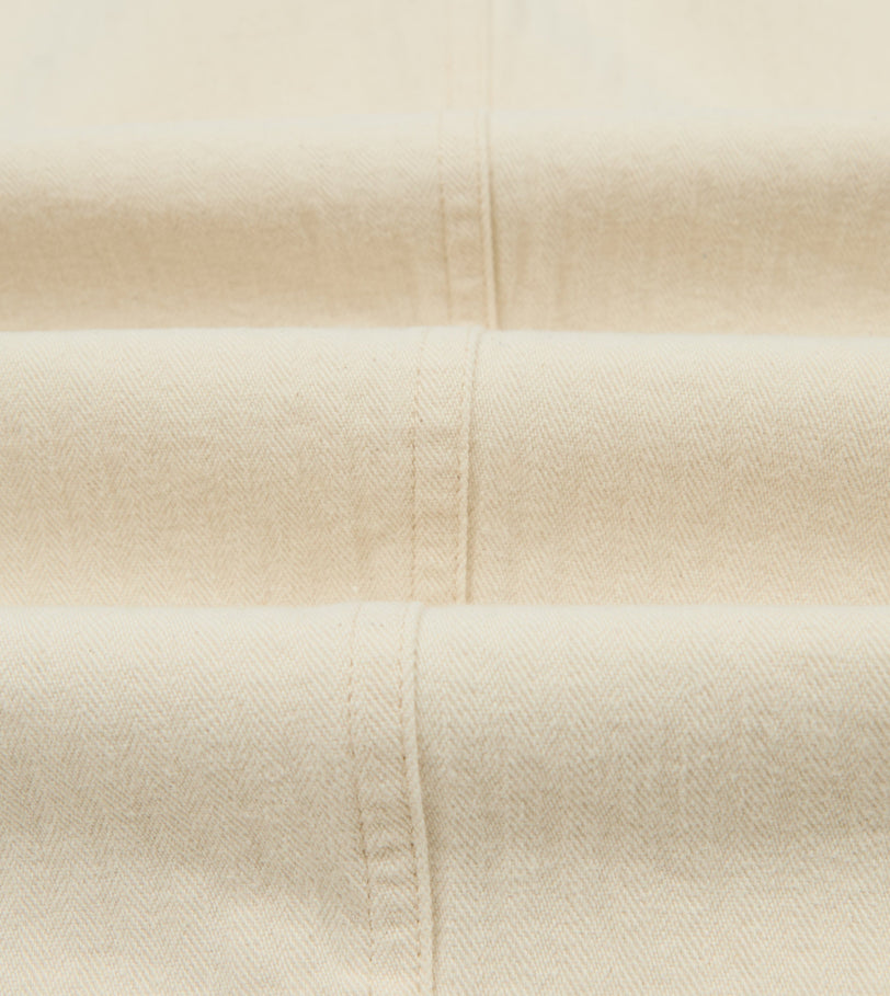 Ecru Herringbone Twill Cotton Games Trouser