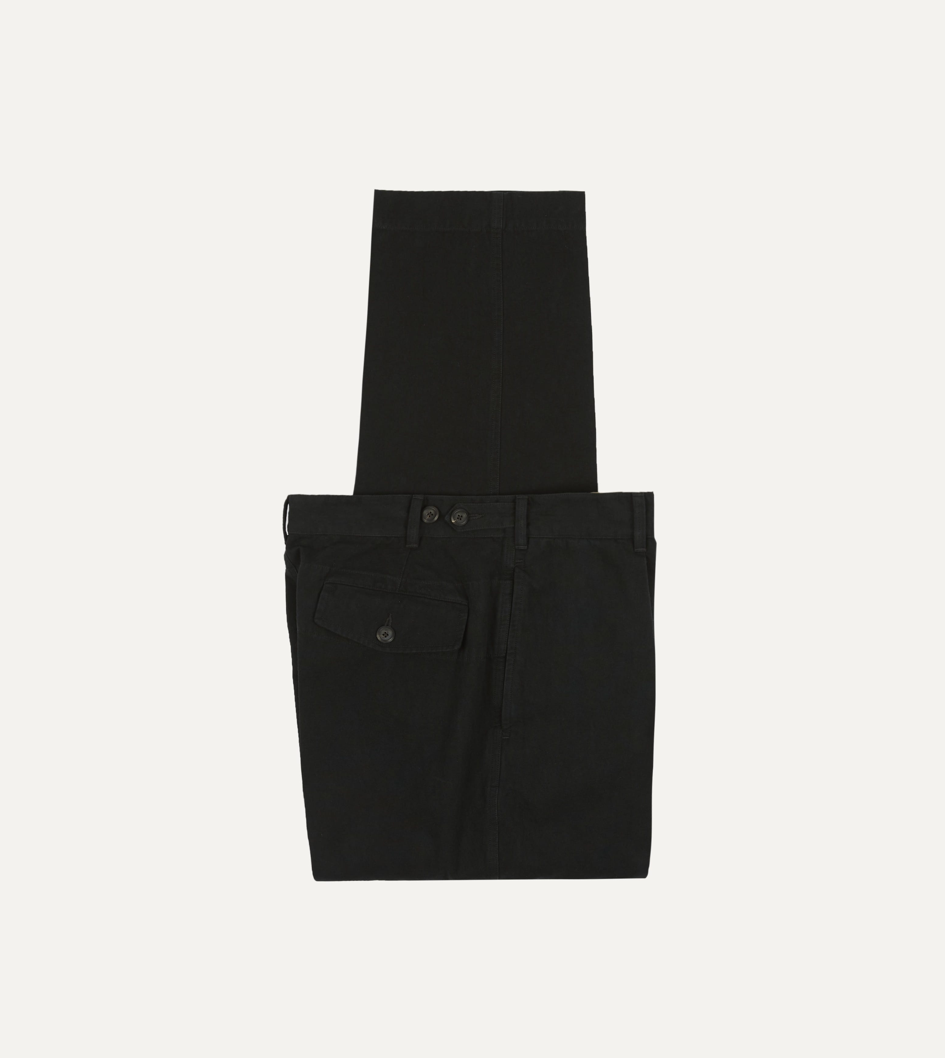 Black Cotton-Linen Games Trouser