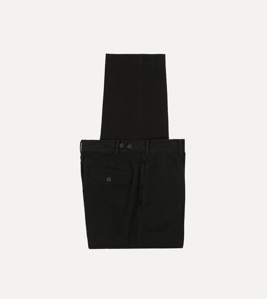 Black Cotton-Linen Games Trouser