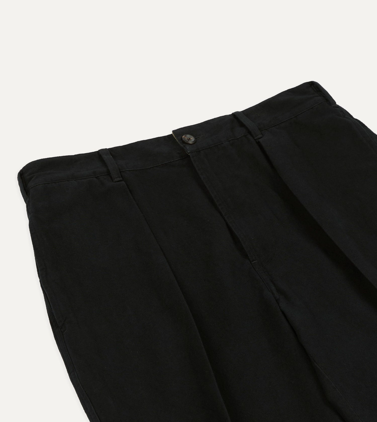 Black Cotton-Linen Games Trouser
