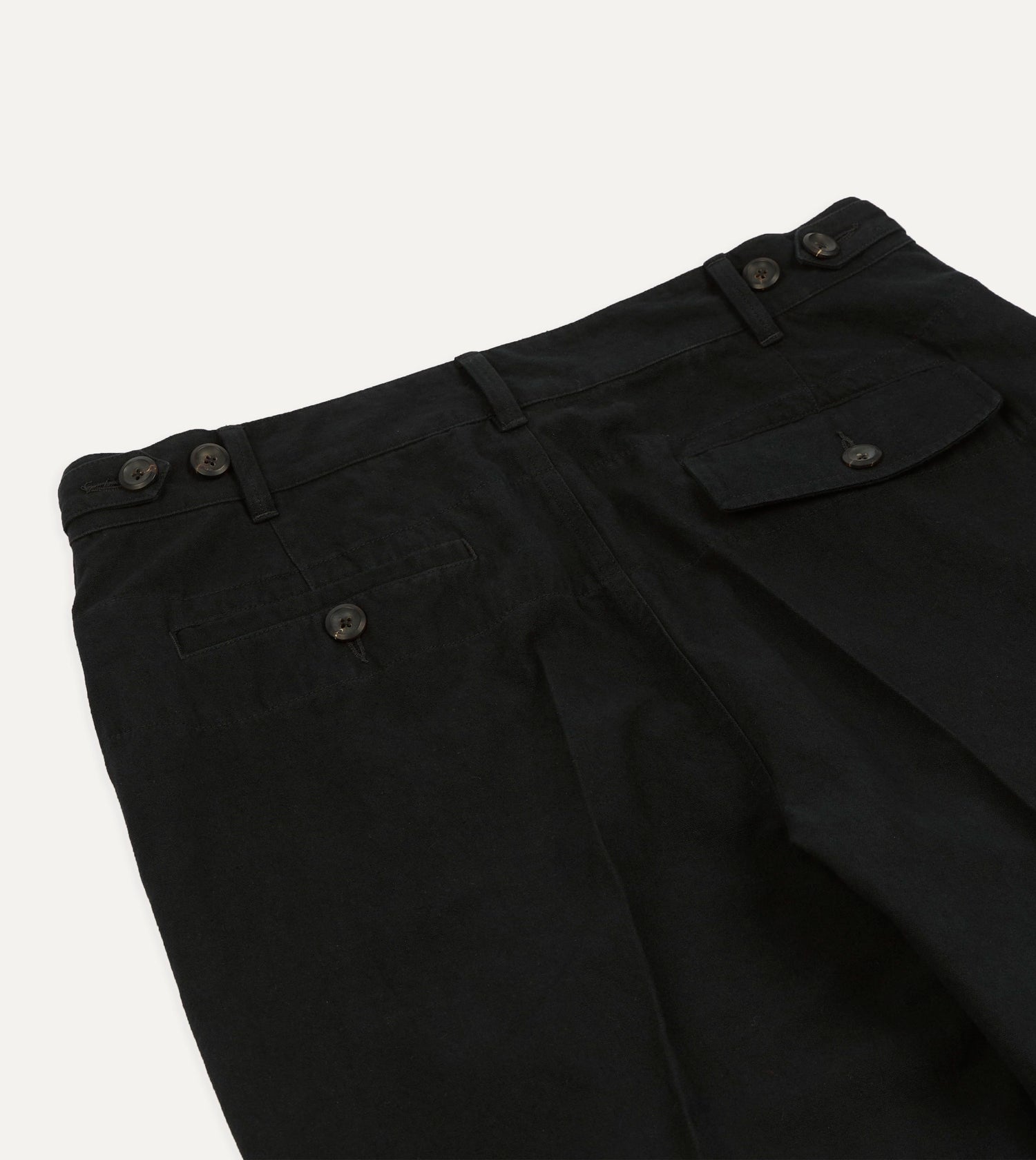Black Cotton-Linen Games Trouser