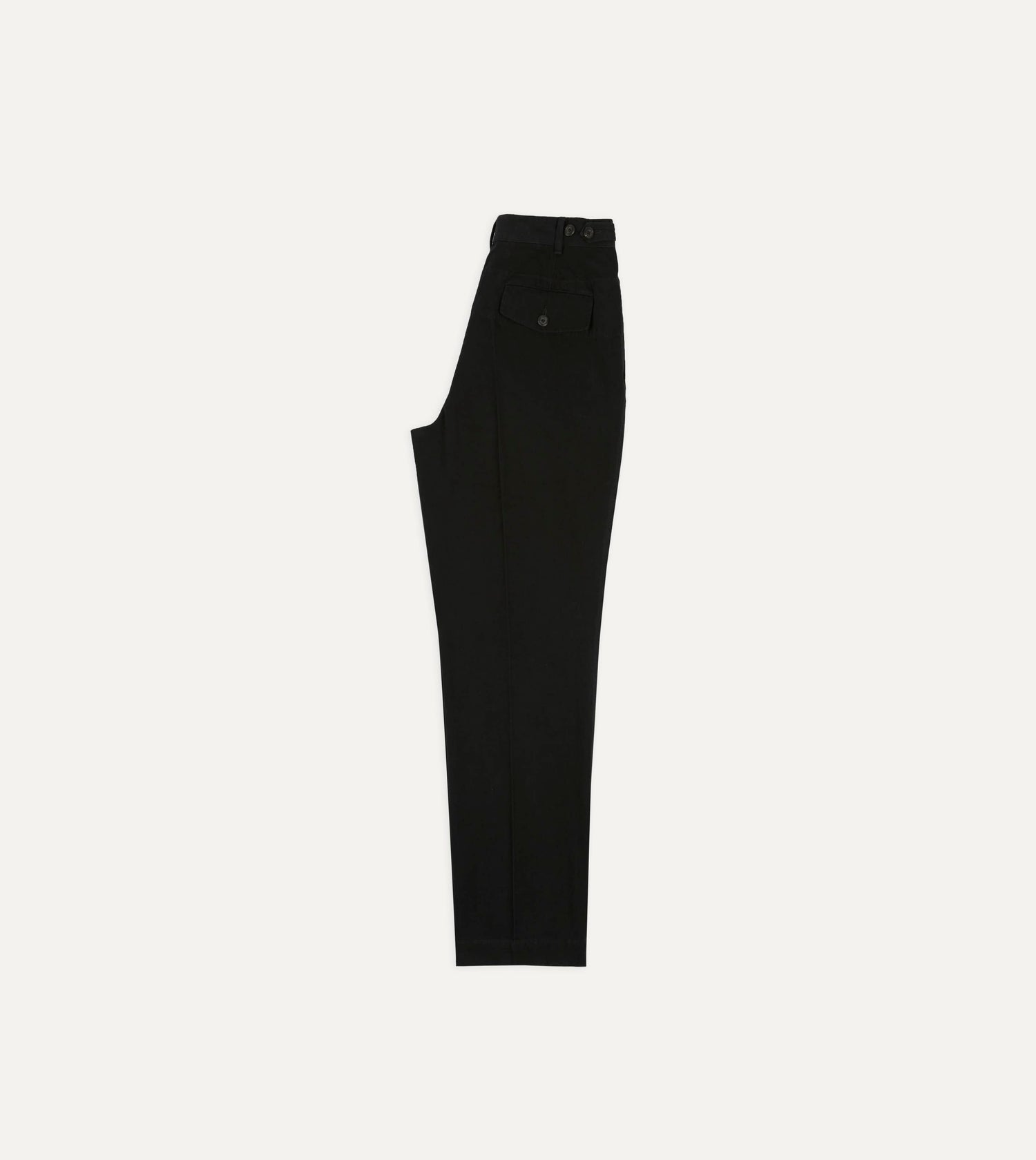 Black Cotton-Linen Games Trouser