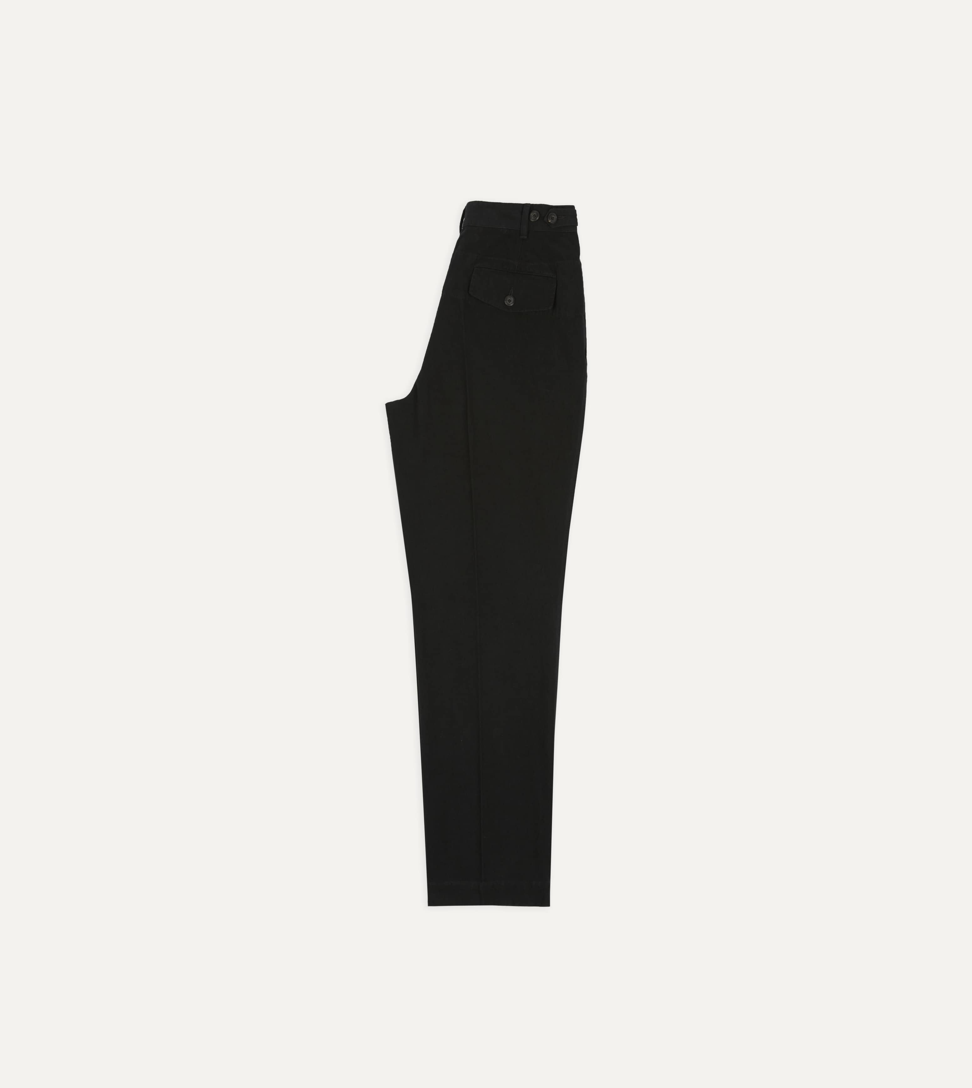 Black Cotton-Linen Games Trouser