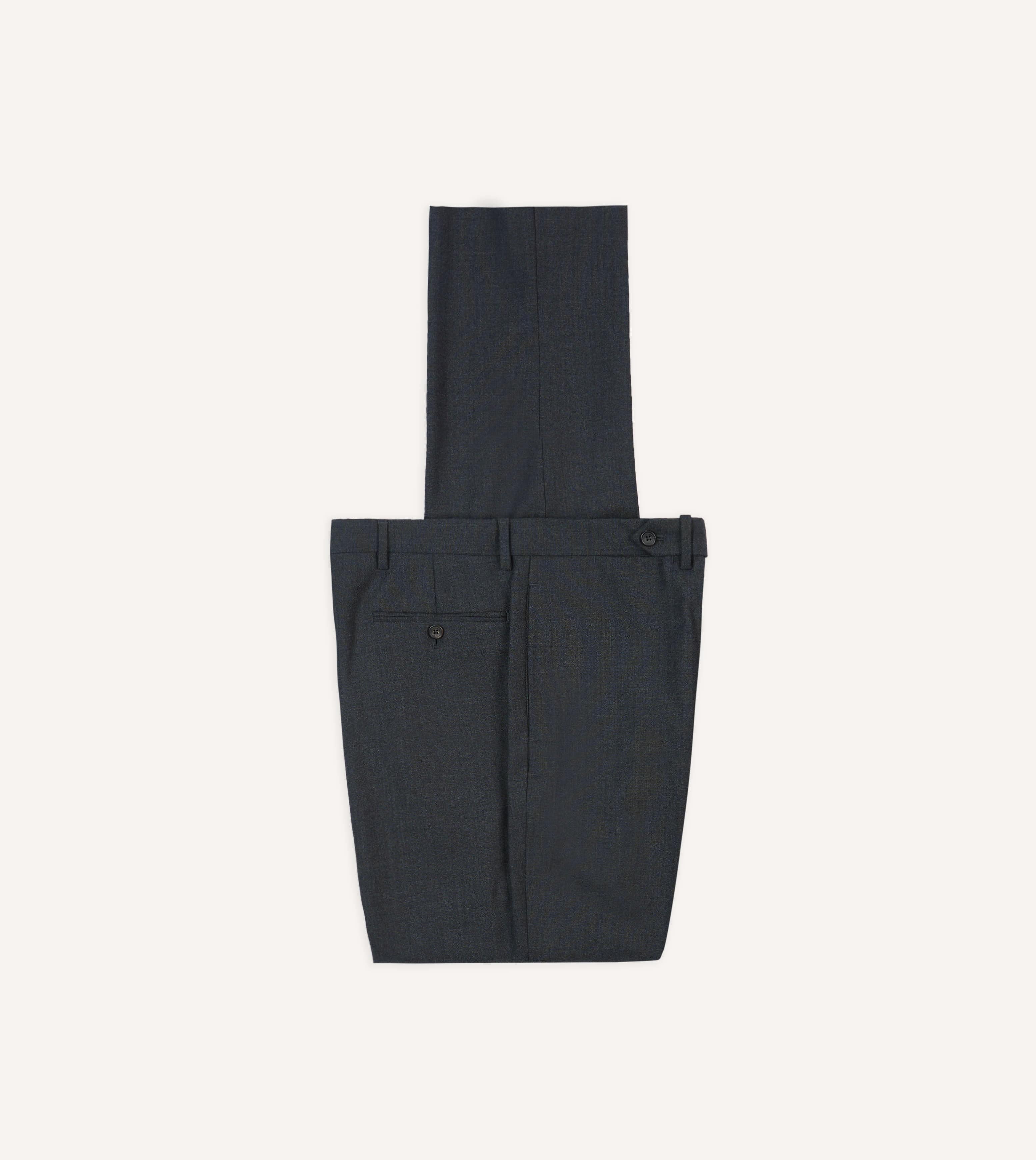 Charcoal Tropical Wool Flat Front Trouser