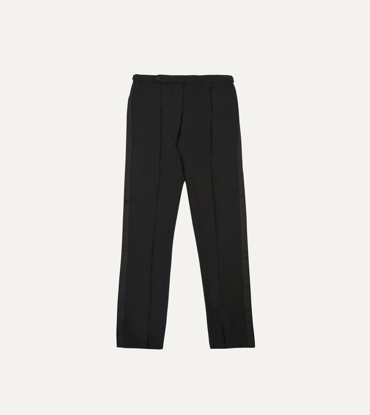 Black Tropical Wool Single-Pleat Dinner Trousers