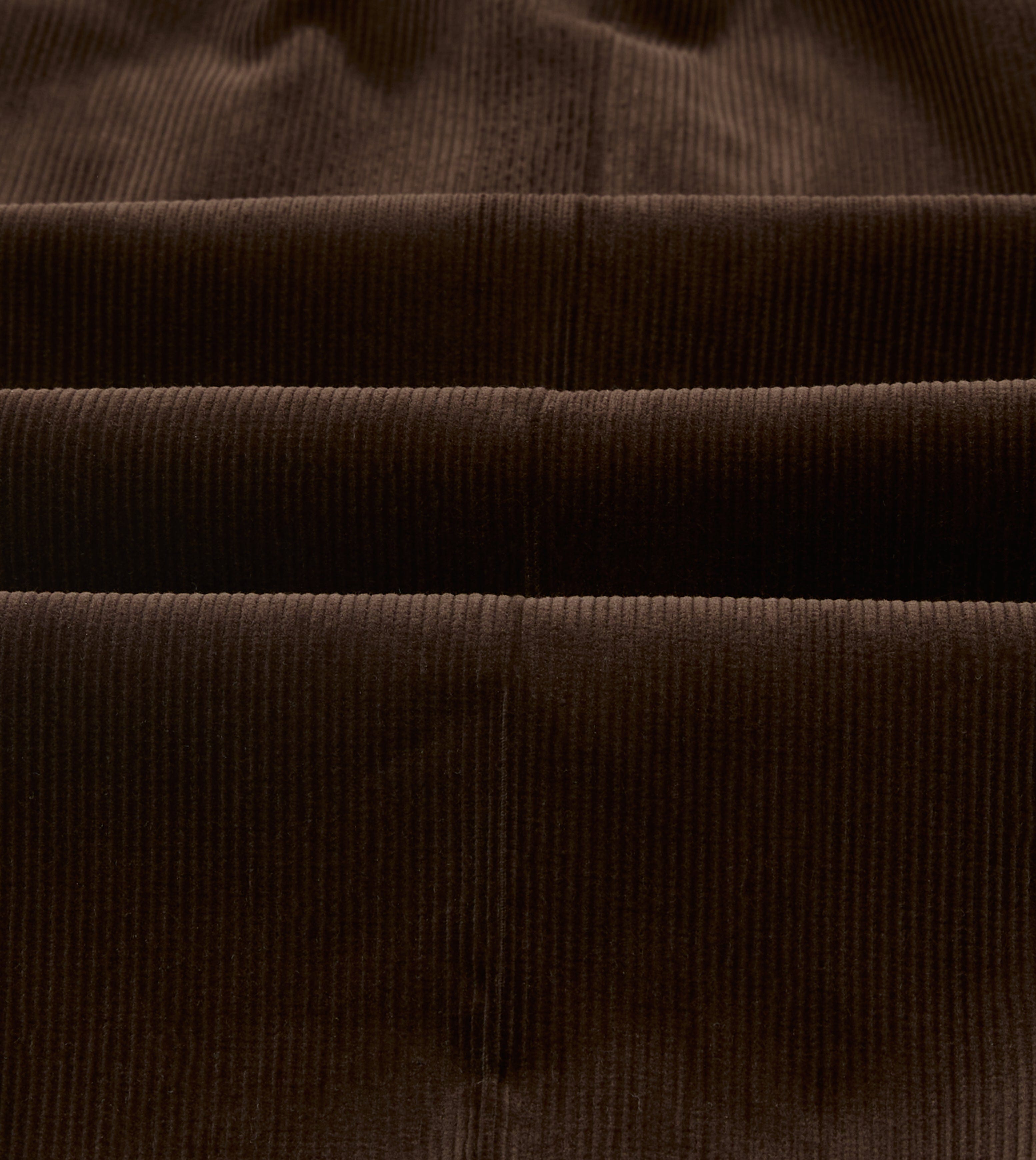Brown Mid-Wale Corduroy Single Pleat Trouser