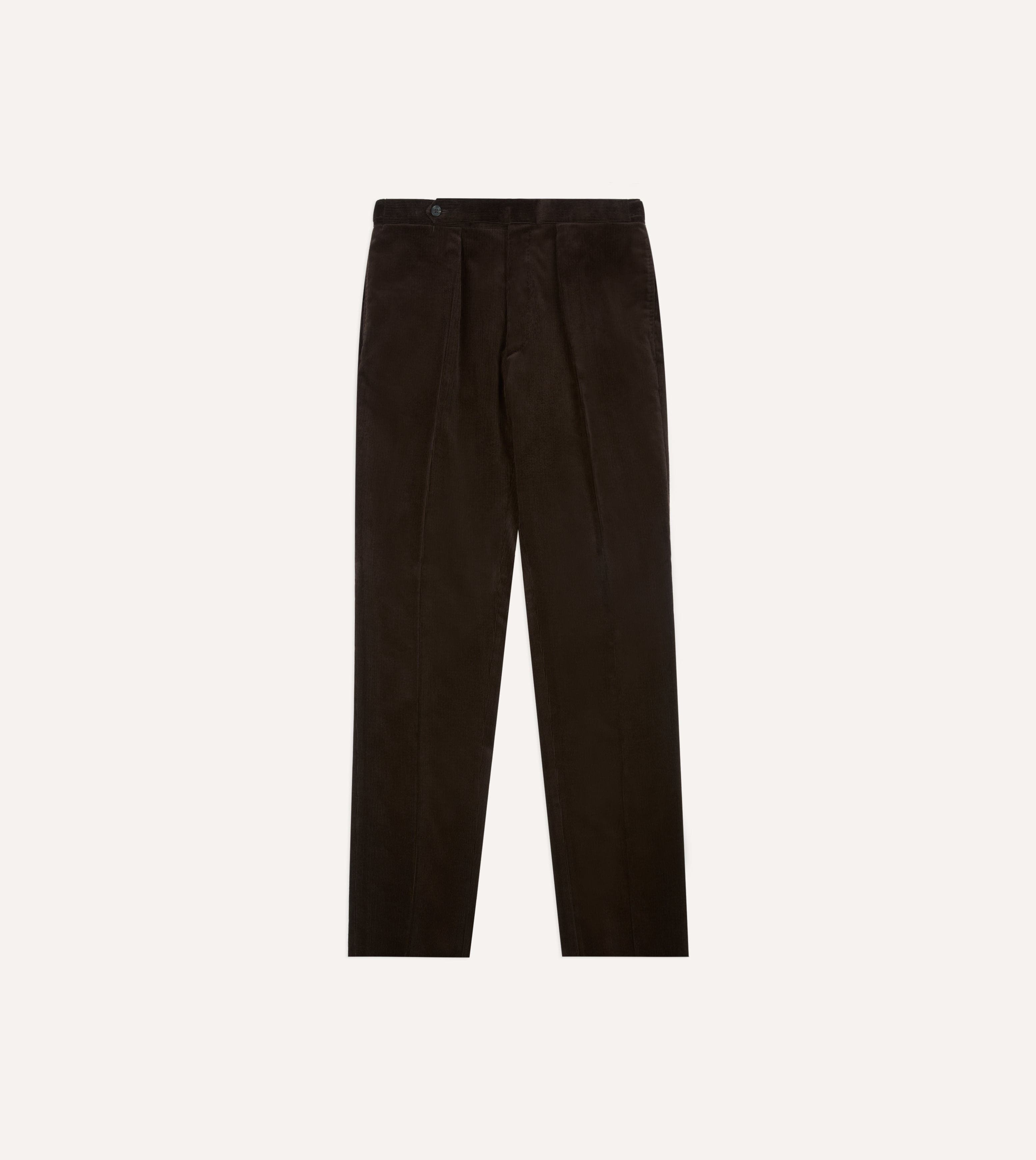 Drake's brown スラックス 38/48 REG Brown Mid-Wale Corduroy Single Pleat Trouser – Drakes