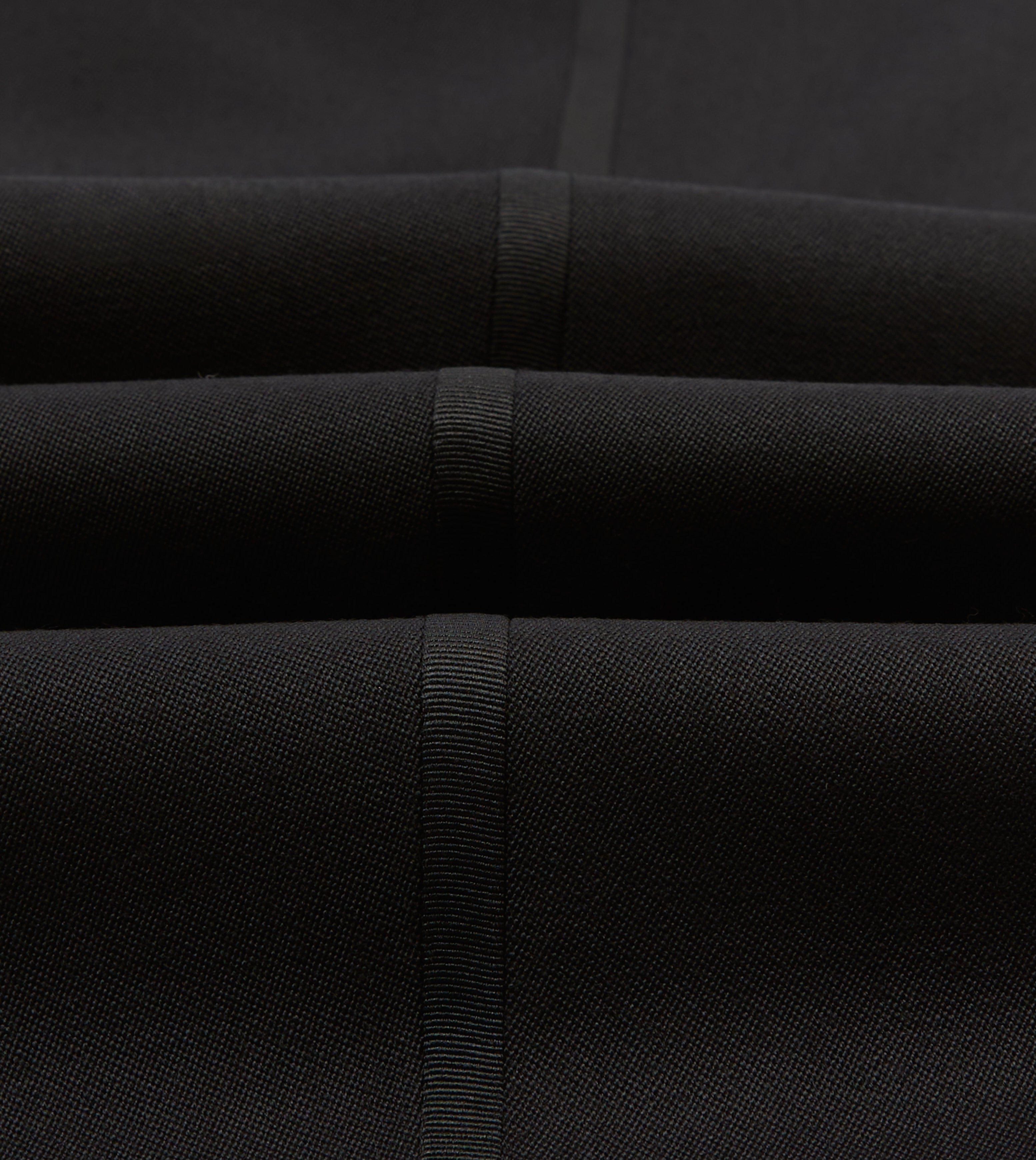 Black Barathea Wool Single Pleat Dinner Trousers