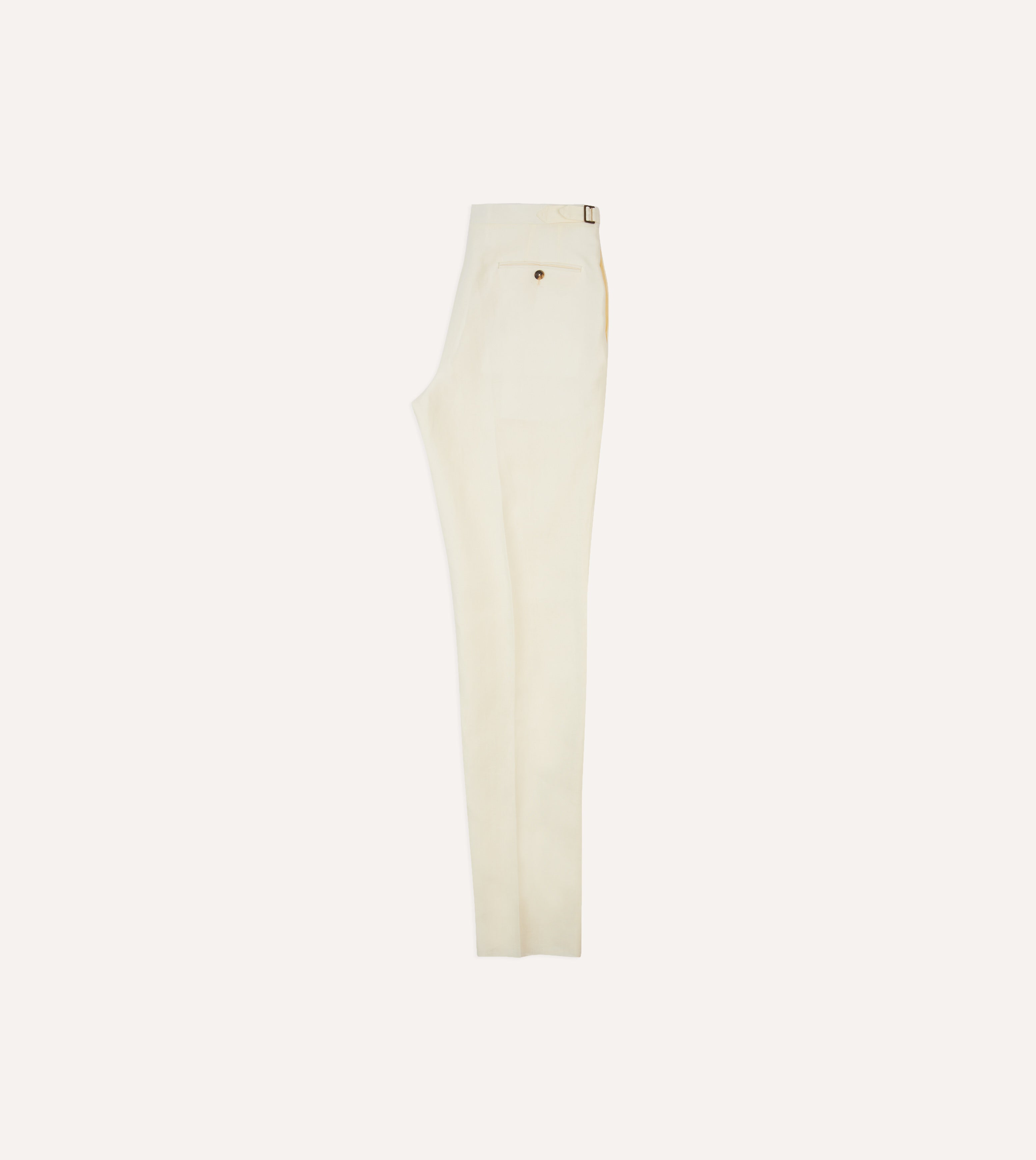 Ecru Irish Linen Single Pleat Trouser