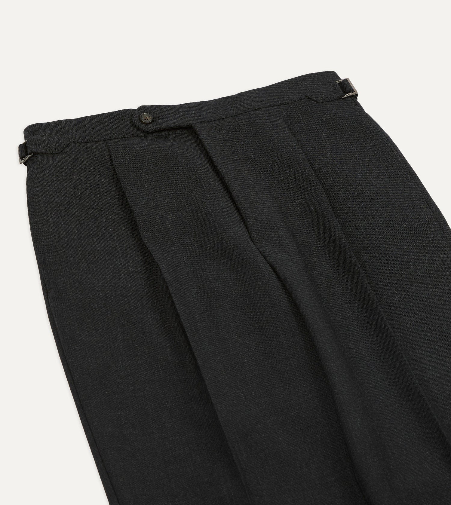Charcoal Fresco® Wool Single Pleat Trouser