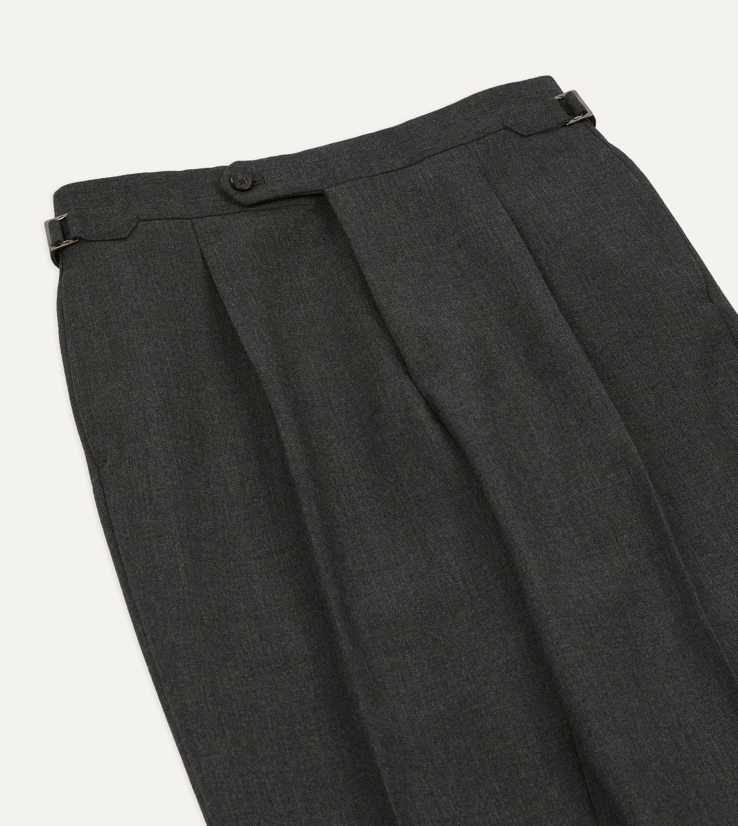 Grey Fresco® Wool Single Pleat Trouser