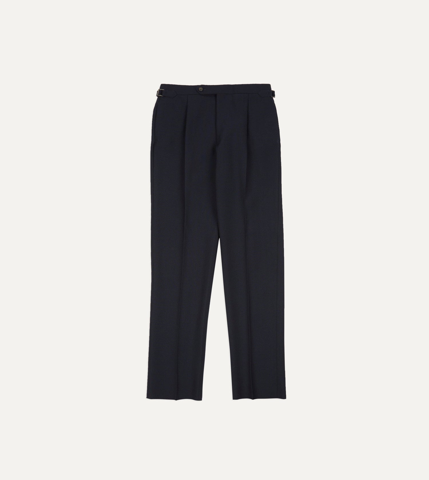 Dark Navy Fresco® Wool Single Pleat Trouser