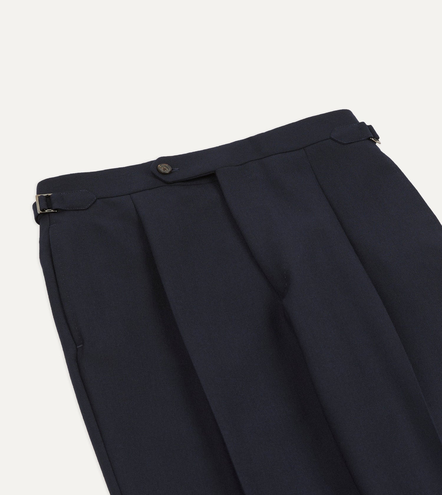 Dark Navy Fresco® Wool Single Pleat Trouser