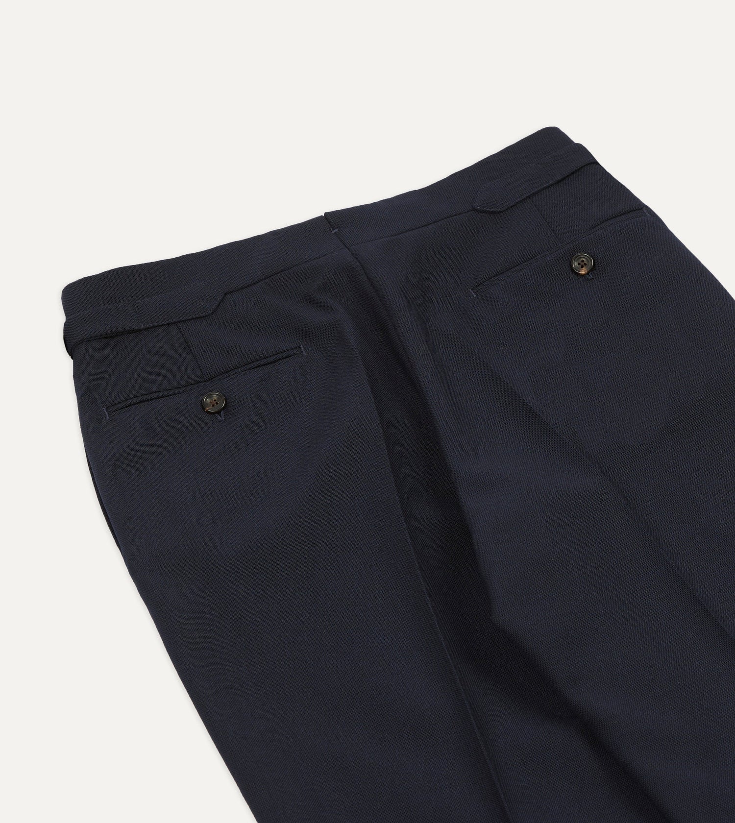 Dark Navy Fresco® Wool Single Pleat Trouser