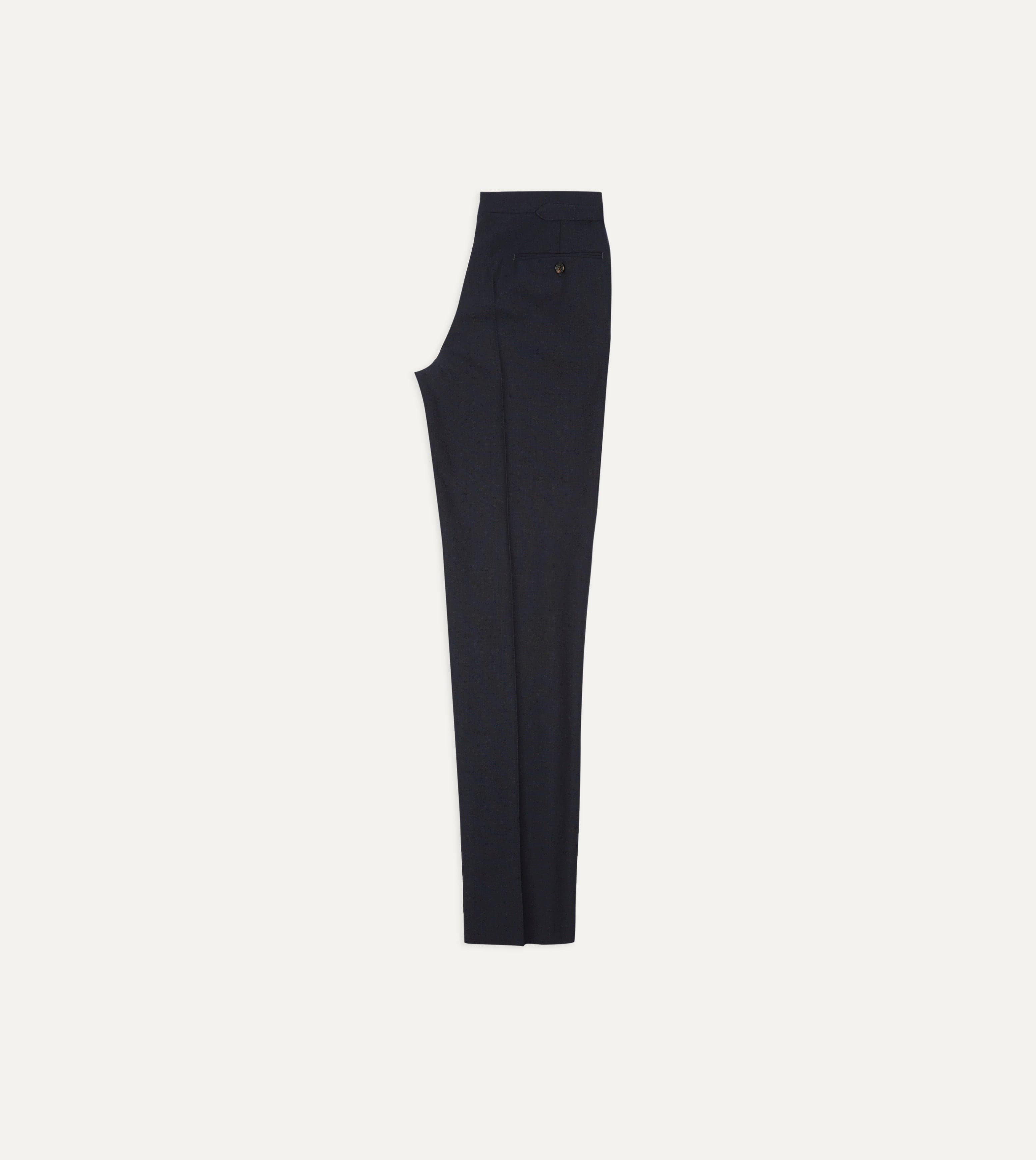 Dark Navy Fresco® Wool Single Pleat Trouser