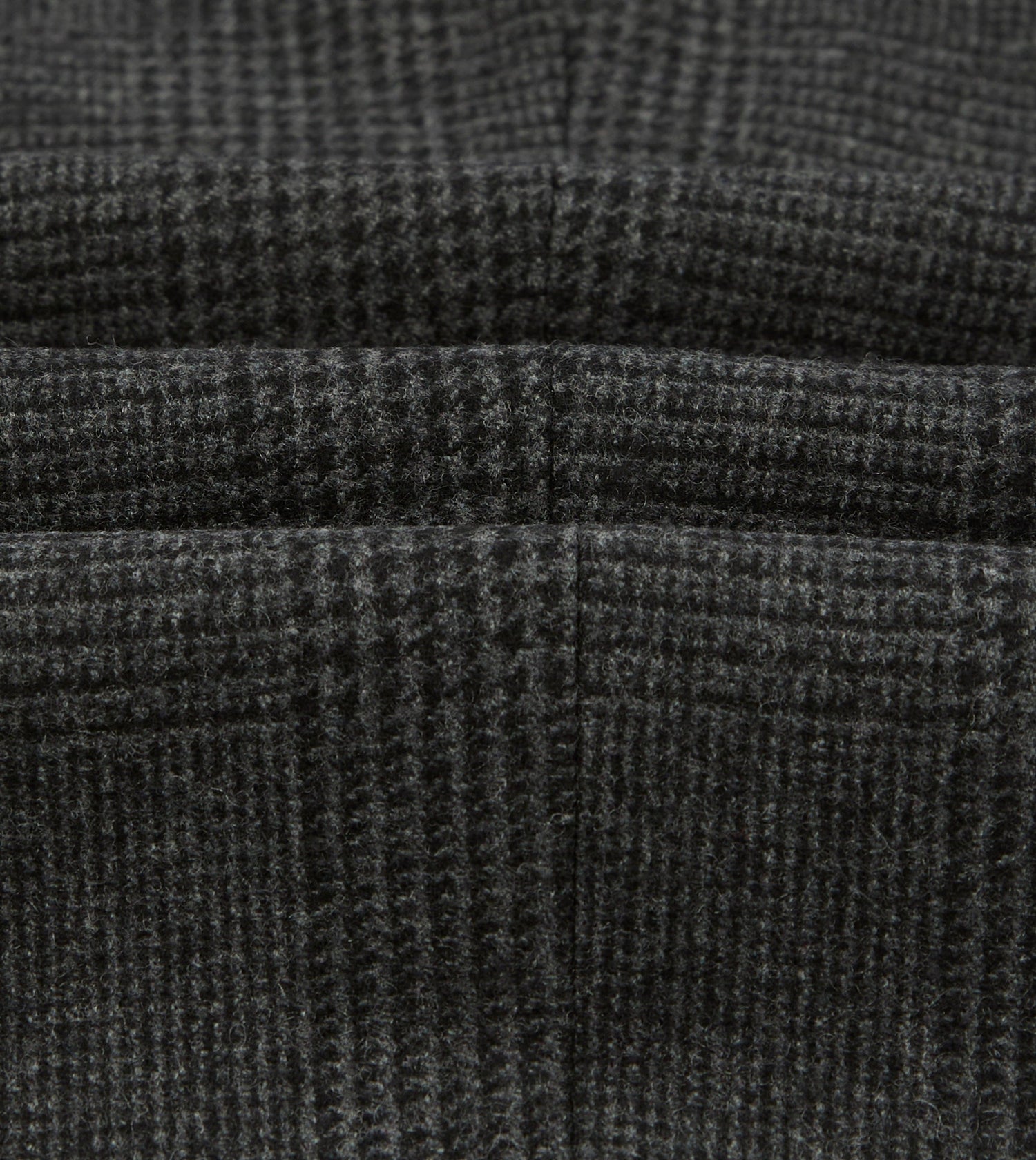 Grey Prince of Wales Check Wool Flannel Single-Pleat Trouser