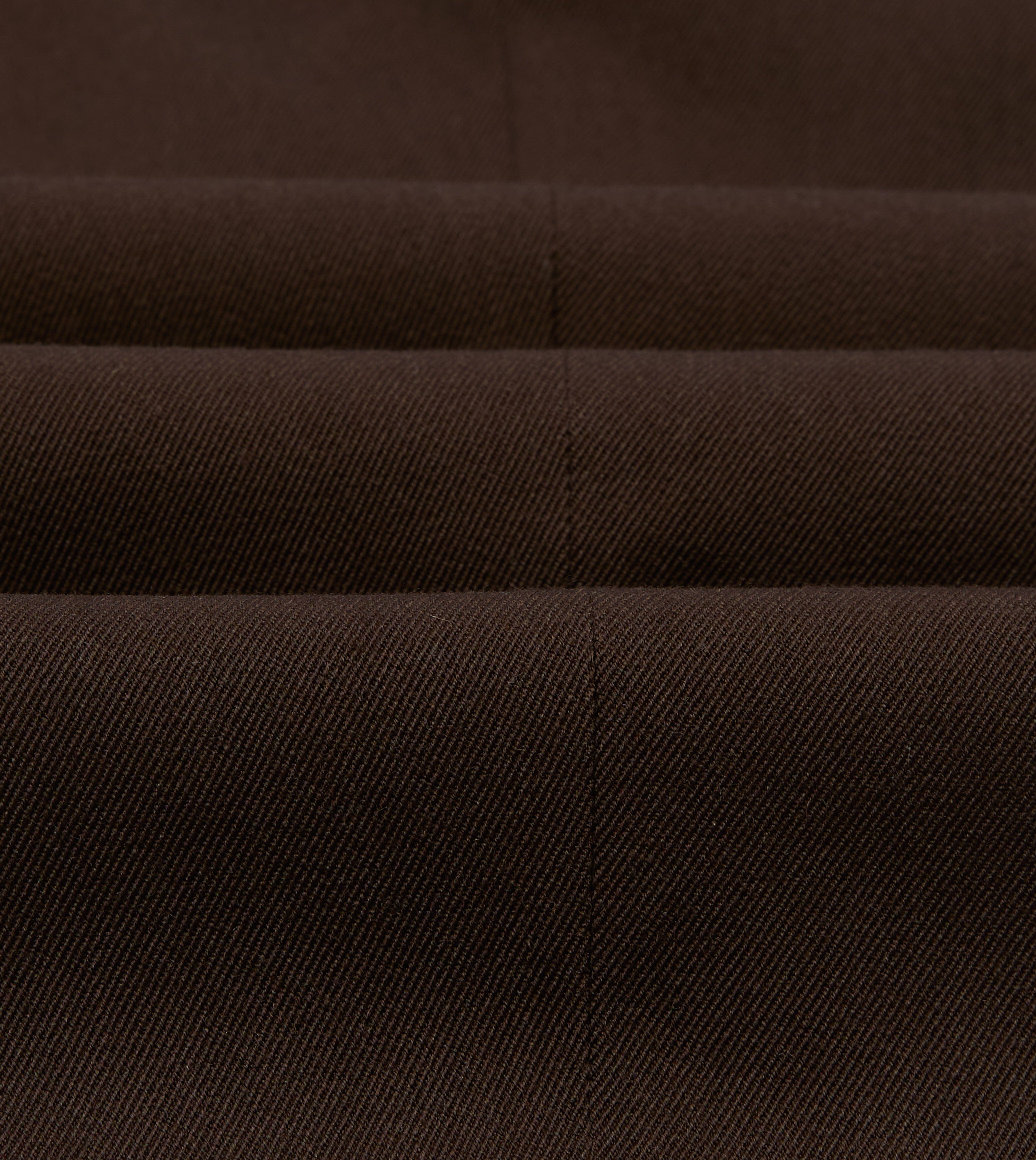 Brown Wool-Cotton Single Pleat Trouser