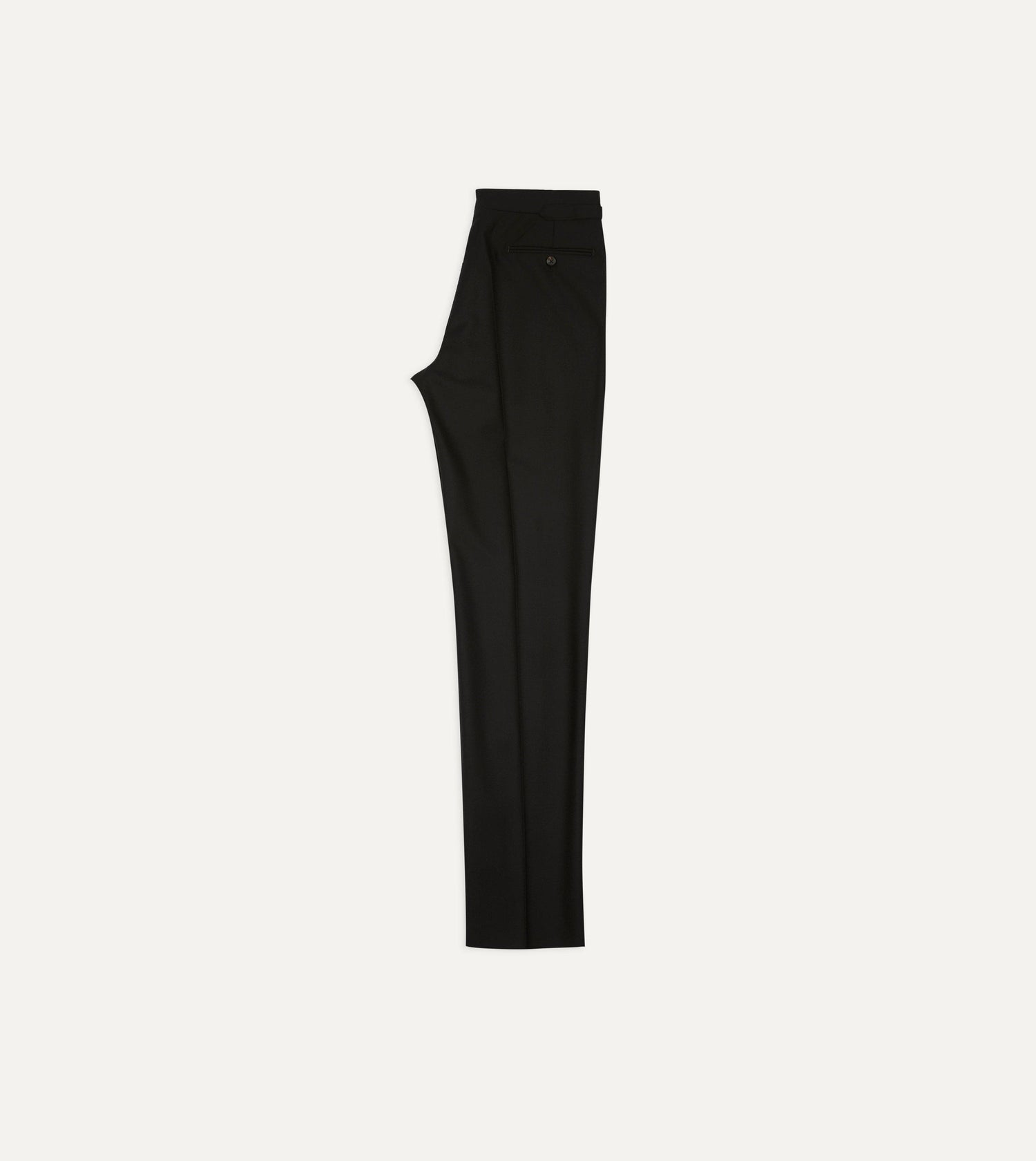 Black Fresco® Wool Single-Pleat Trouser