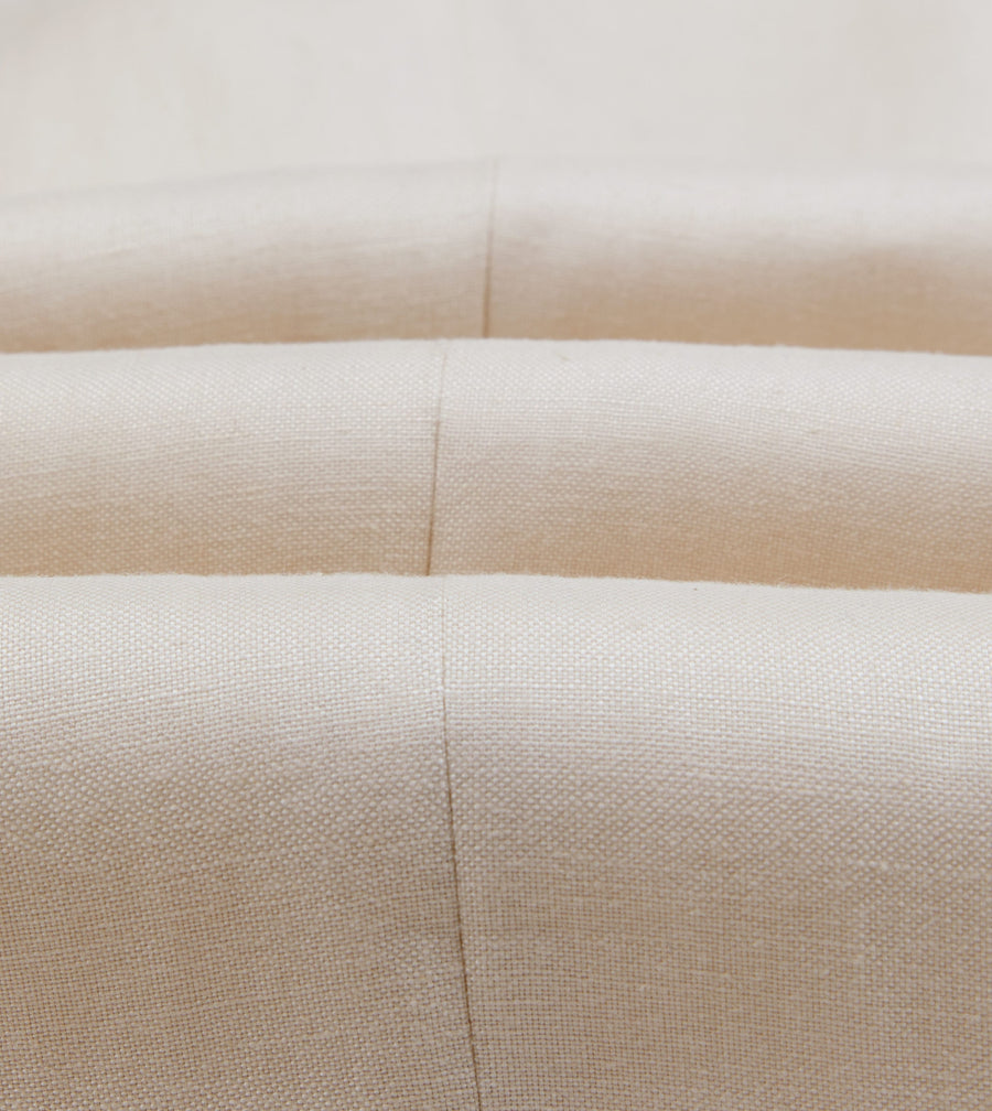 Ecru Ramie-Canapa Single-Pleat Trouser