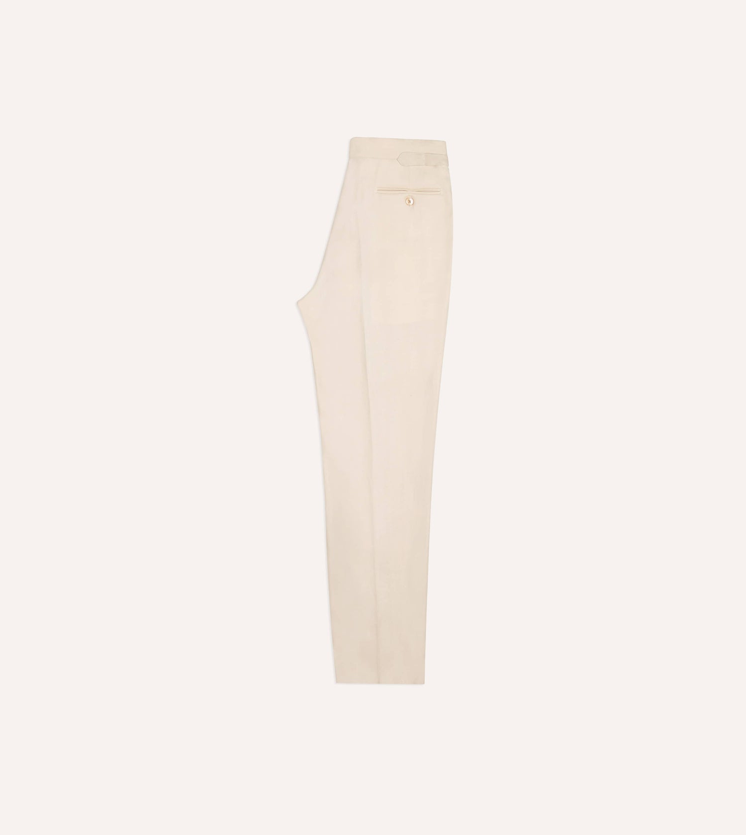Ecru Ramie-Canapa Single-Pleat Trouser