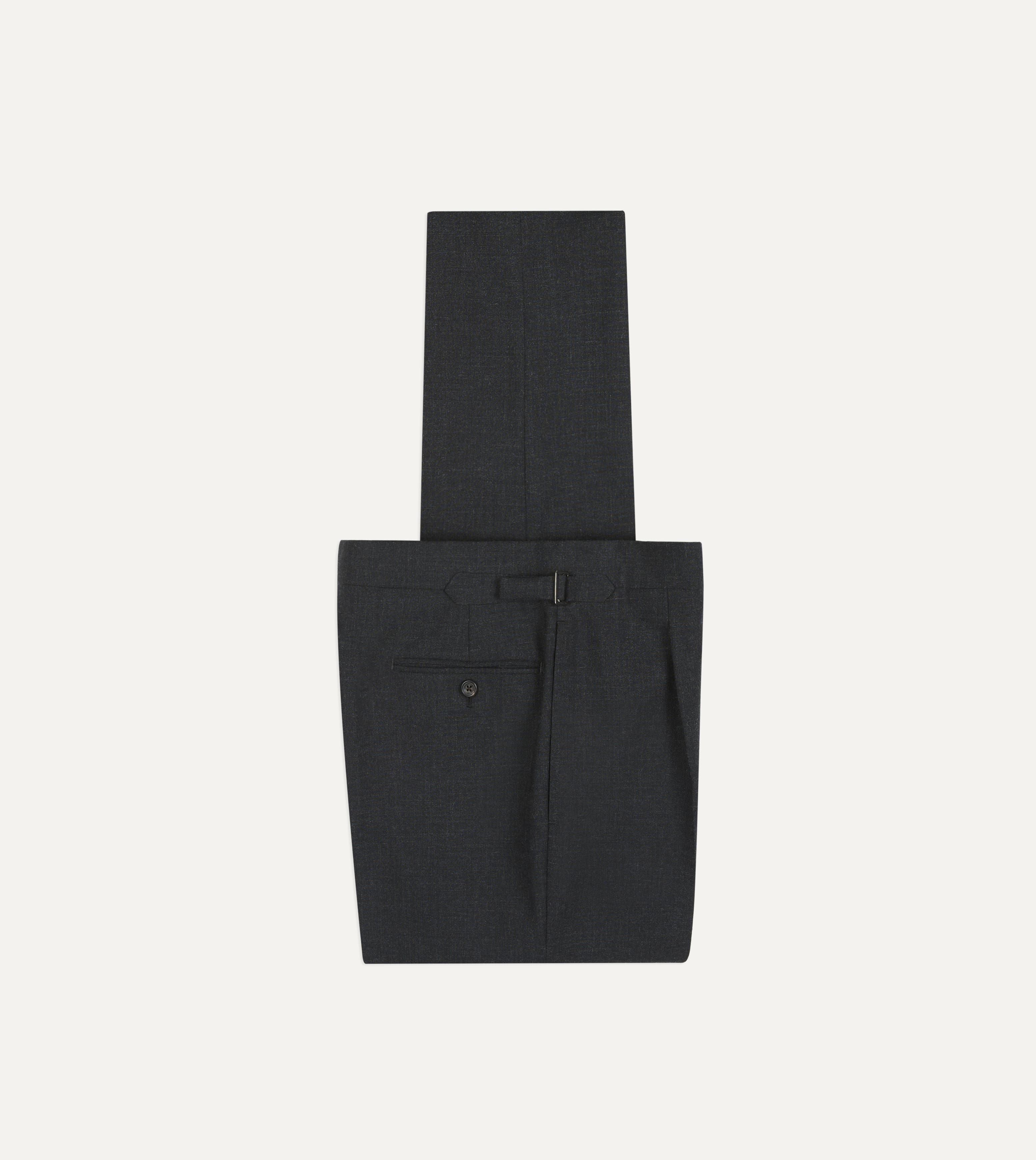 Dark Grey Fresco® Wool Single-Pleat Trouser
